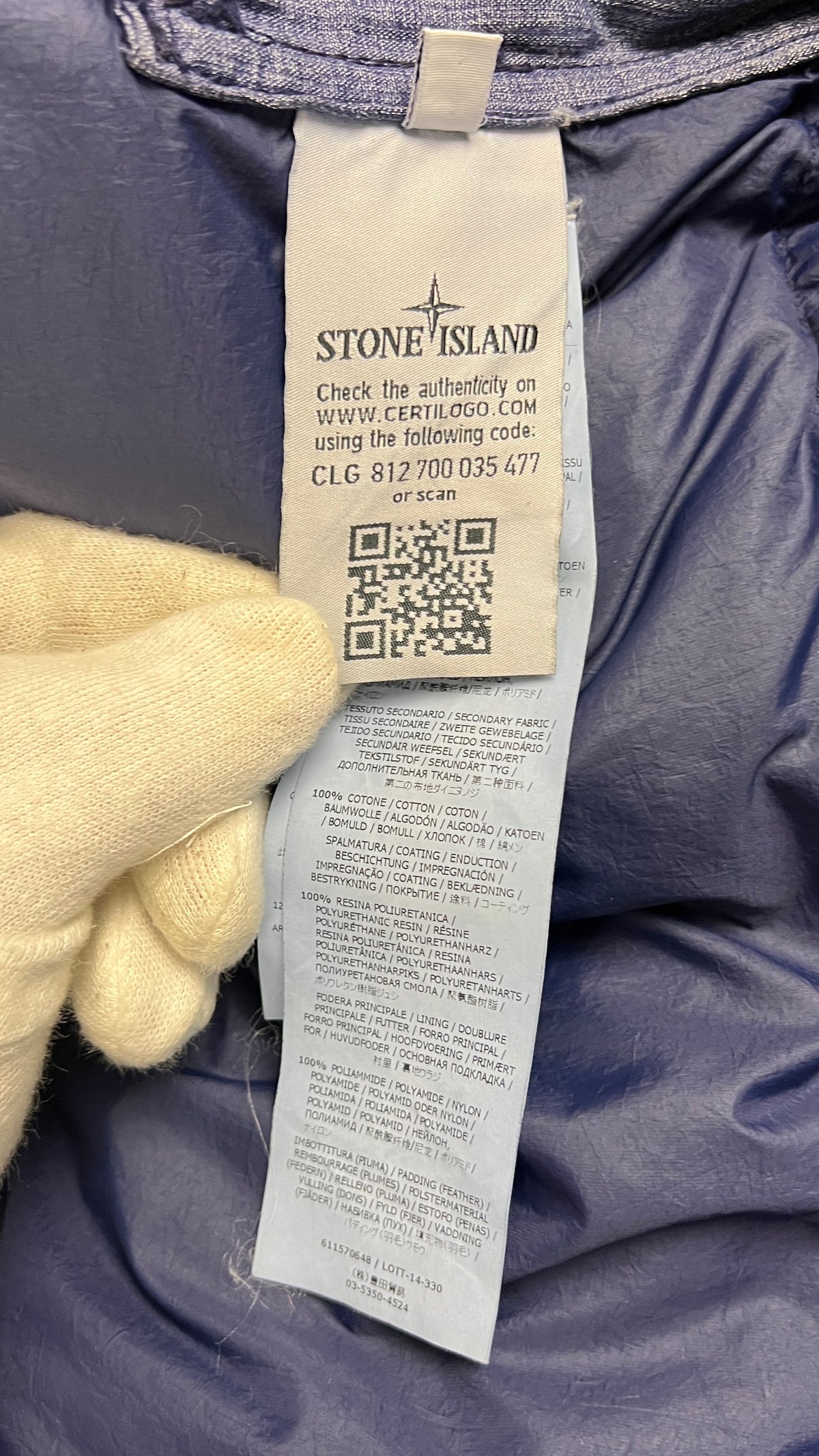 Doudoune Longue à Capuche Stone Island Mix Fibre Watro Tela Down Bleu Taille L – photo complémentaire 6 – NB08 Shop