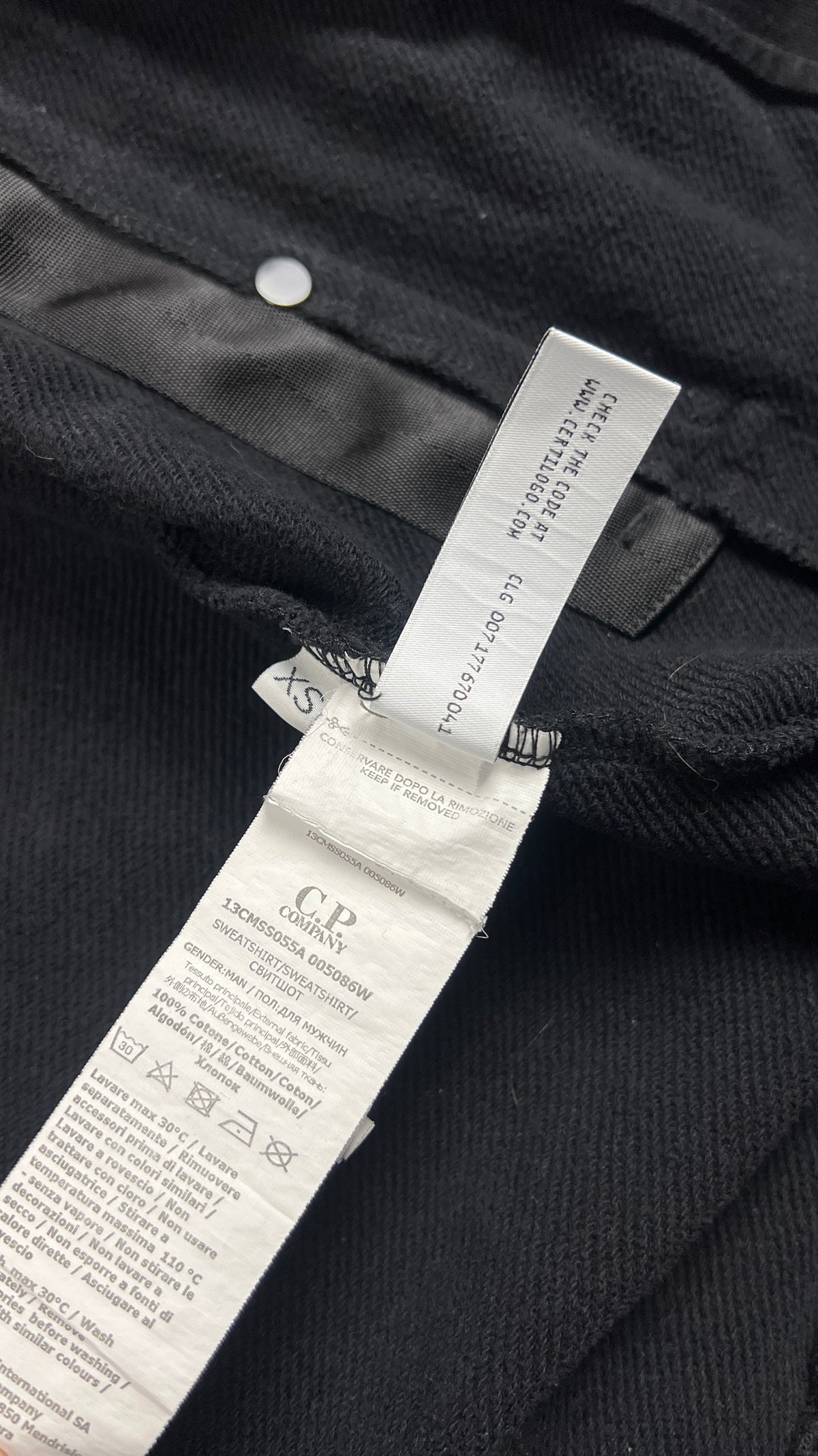 Sweat-shirt Hoodie Zippé C.P Company Goggle Diagonal Raised Fleece, Noir, Taille XS — photographie complémentaire 5