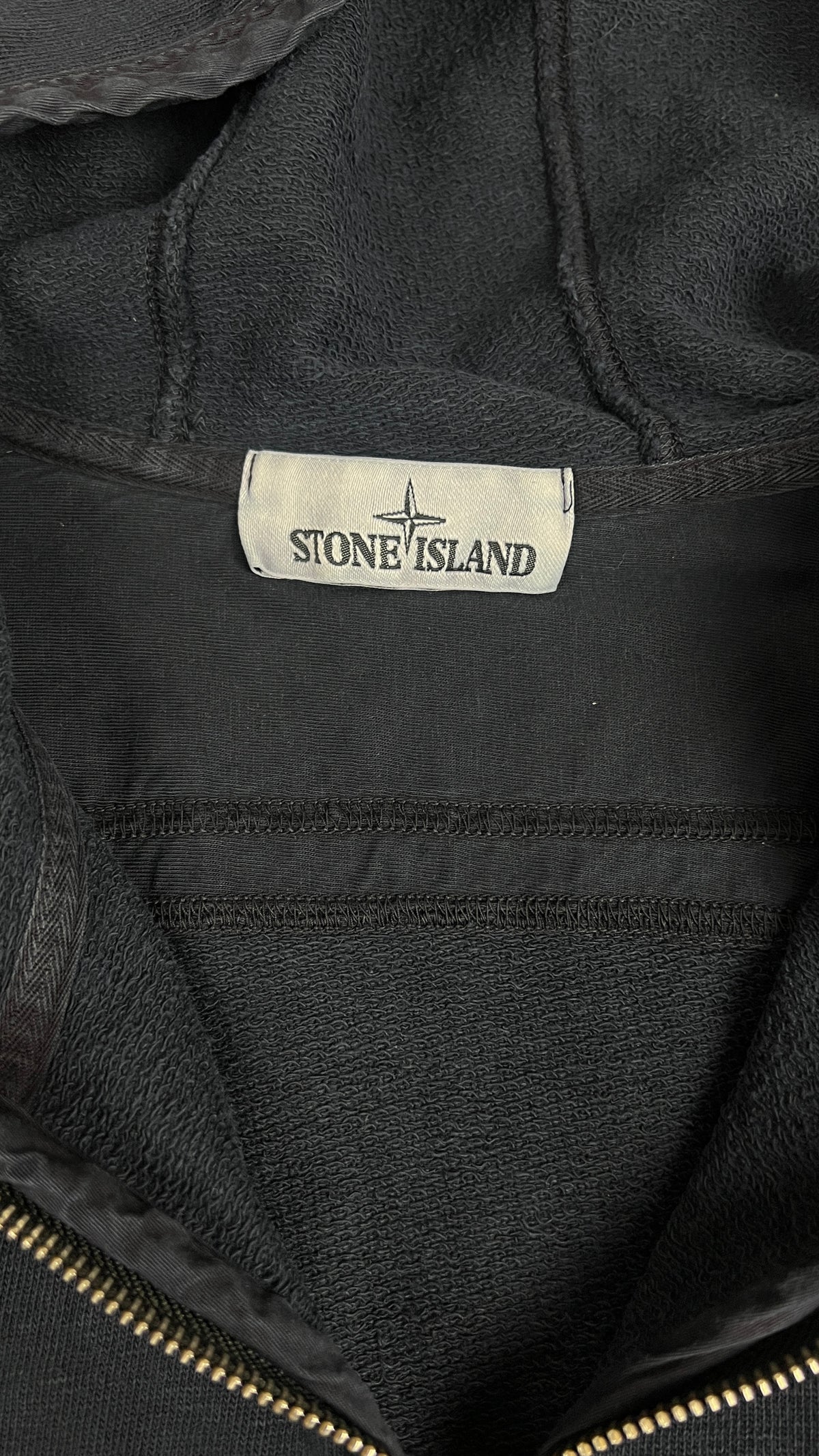 Felpa con cappuccio e zip Stone Island Cotton Fleece, Blu navy, Taglia L — foto aggiuntiva 4