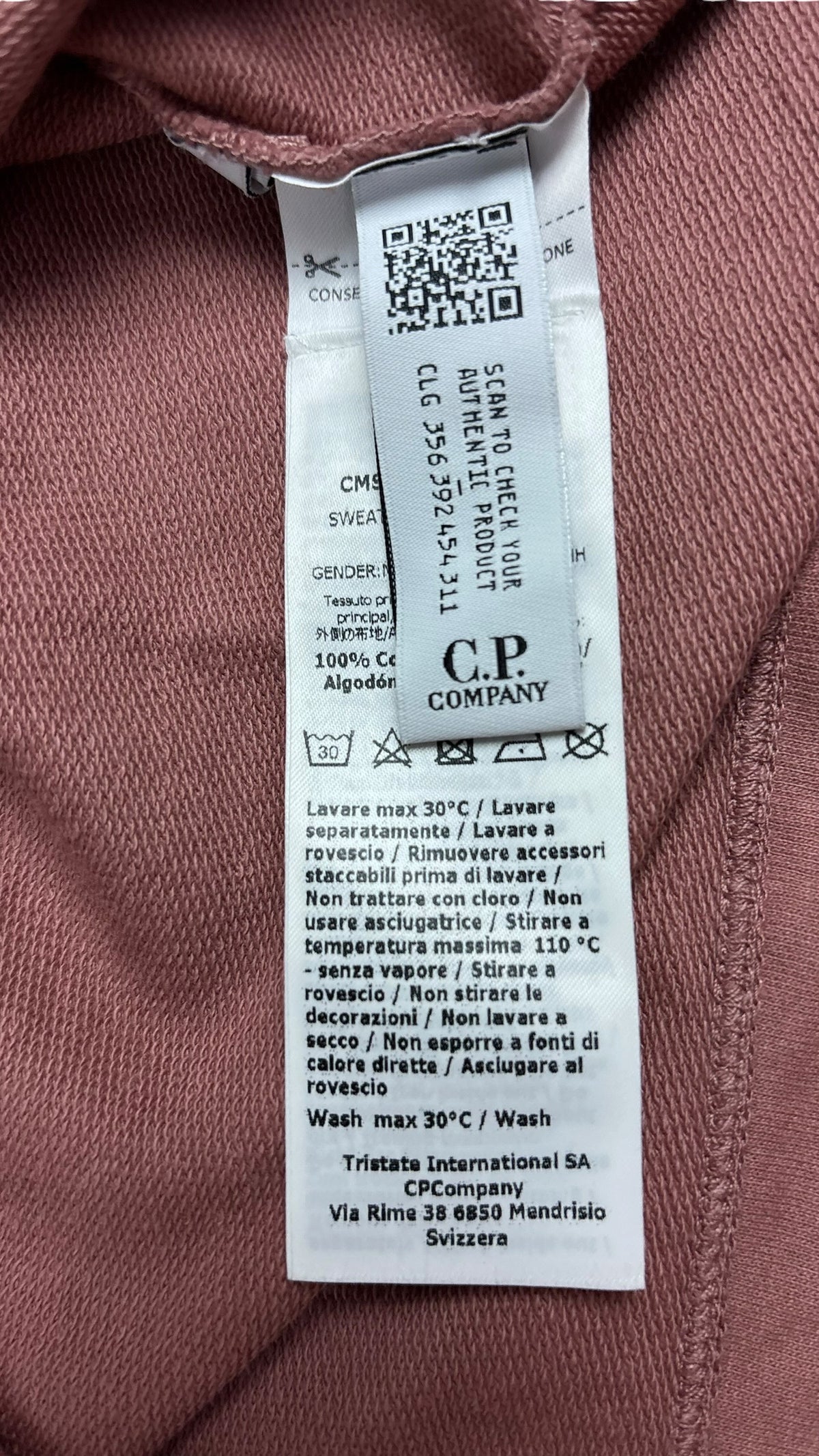 Hoodie C.P Company Light Fleece - Rose - Taille S