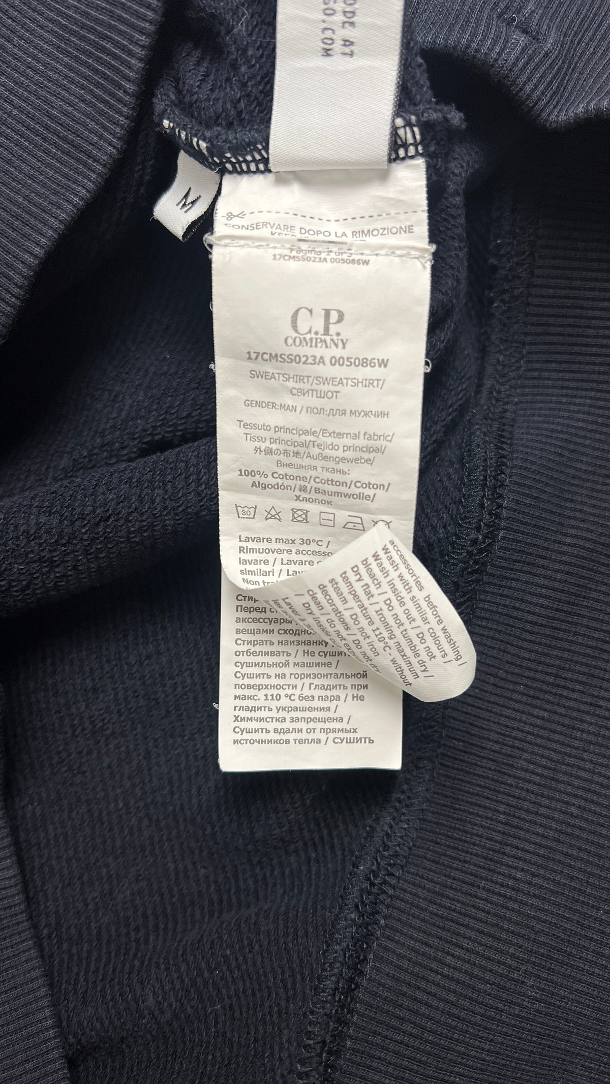Rundhals-Sweatshirt C.P Company Diagonal Raised Fleece Lens, Navy, Größe M — zusätzliches Foto 5