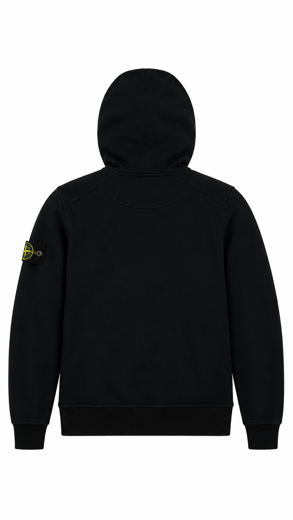 Sweat-shirt Hoodie Stone Island noir taille S, seconde main authentifiée NB08, vue de dos — vue 2