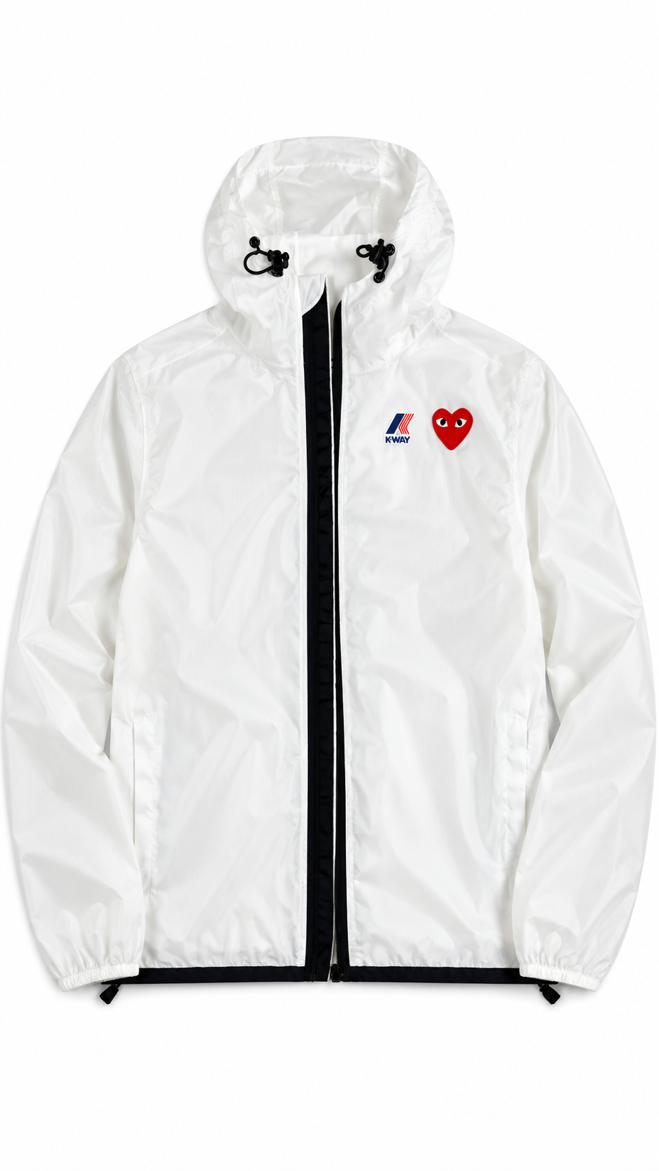 Veste Coupe-vent Comme des Garçons Play x K-Way Claude, Blanc, Taille S — photographie principale