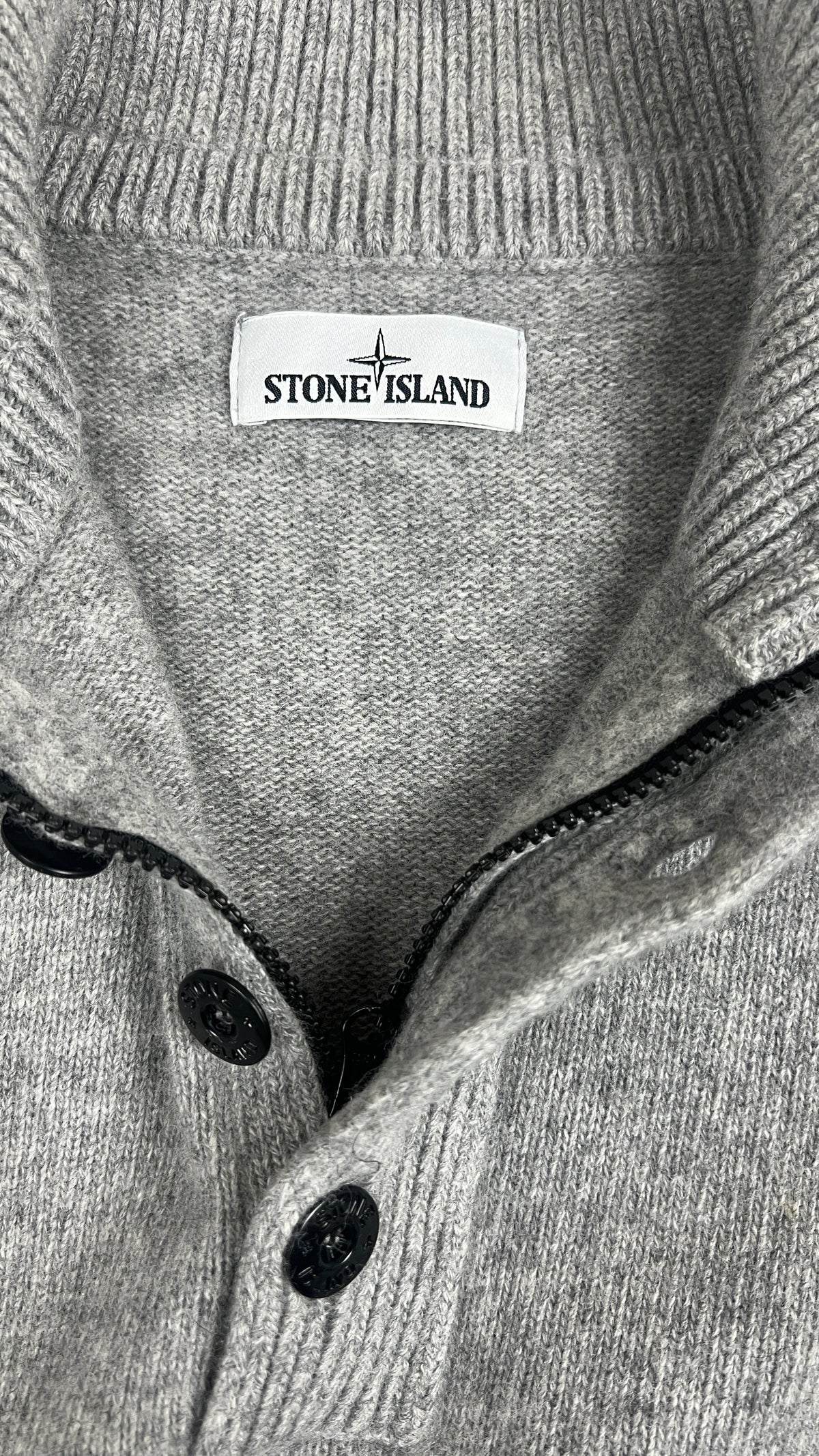 Pull Col Montant Stone Island, Gris, Taille M — photographie complémentaire 4