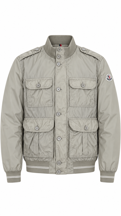 Veste Moncler Vintage en Nylon à Poches - Beige - Taille XL