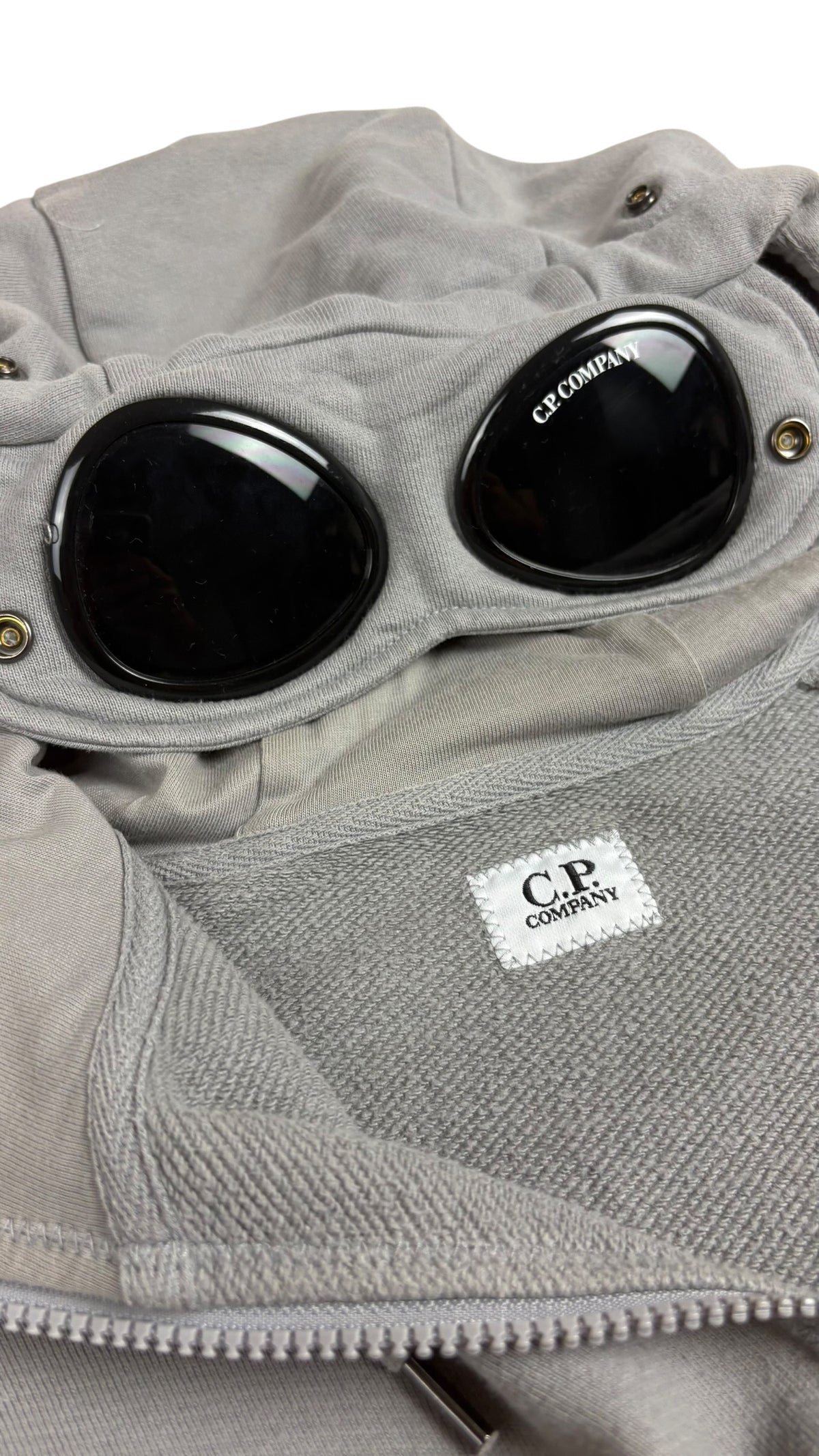 C.P Company Goggle Jacket Zip Hoodie - Grey - Size M