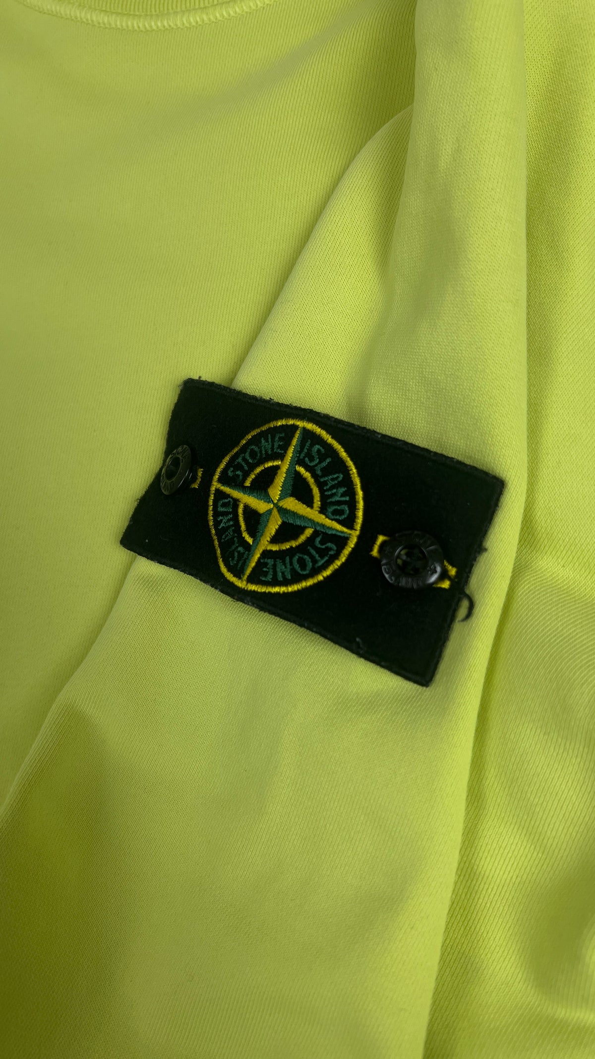 Sweat-shirt Crewneck Stone Island Cotton Fleece, Jaune, Taille S — photographie complémentaire 3