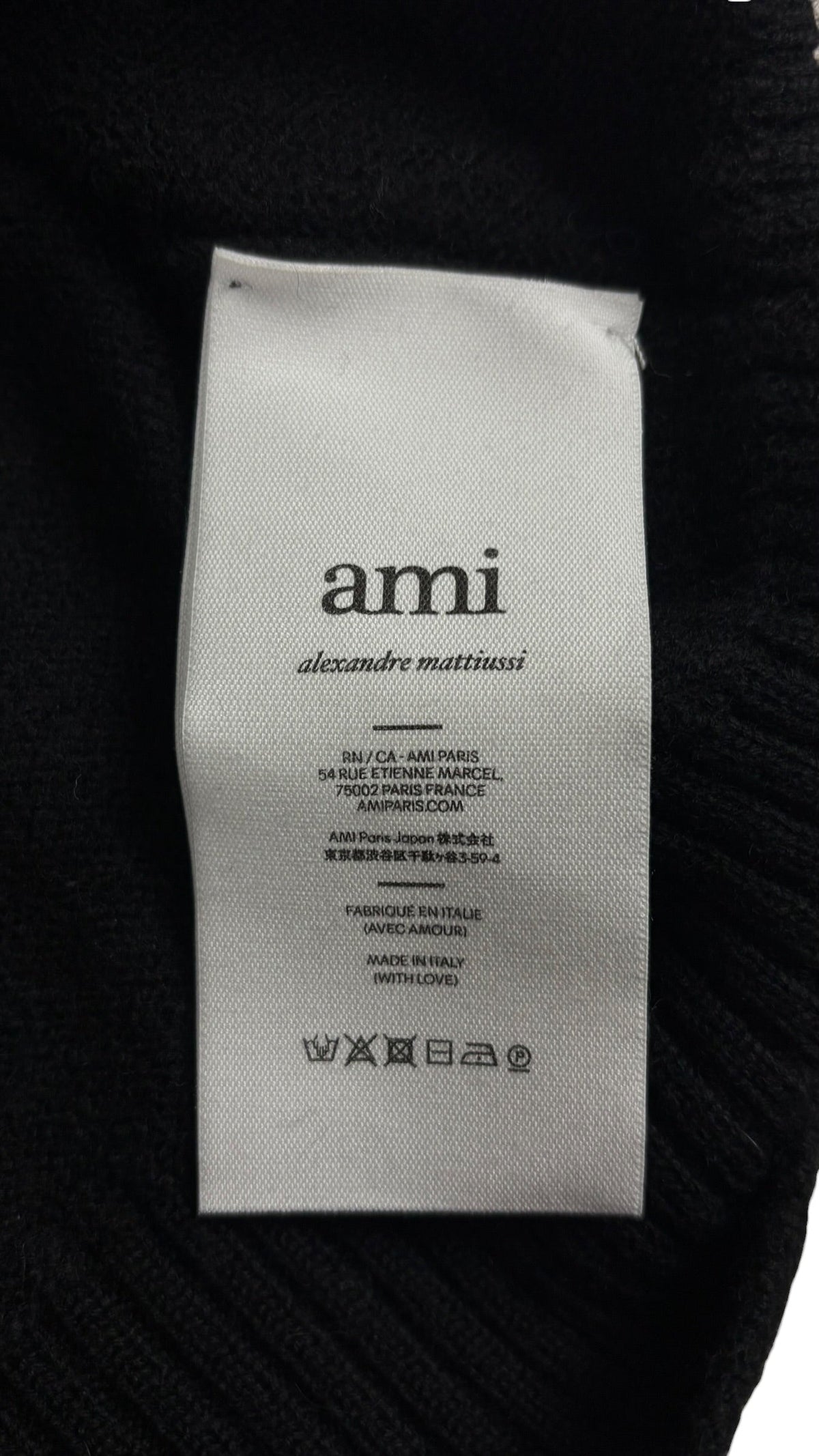 Pull Ami Paris noir taille S - Détail