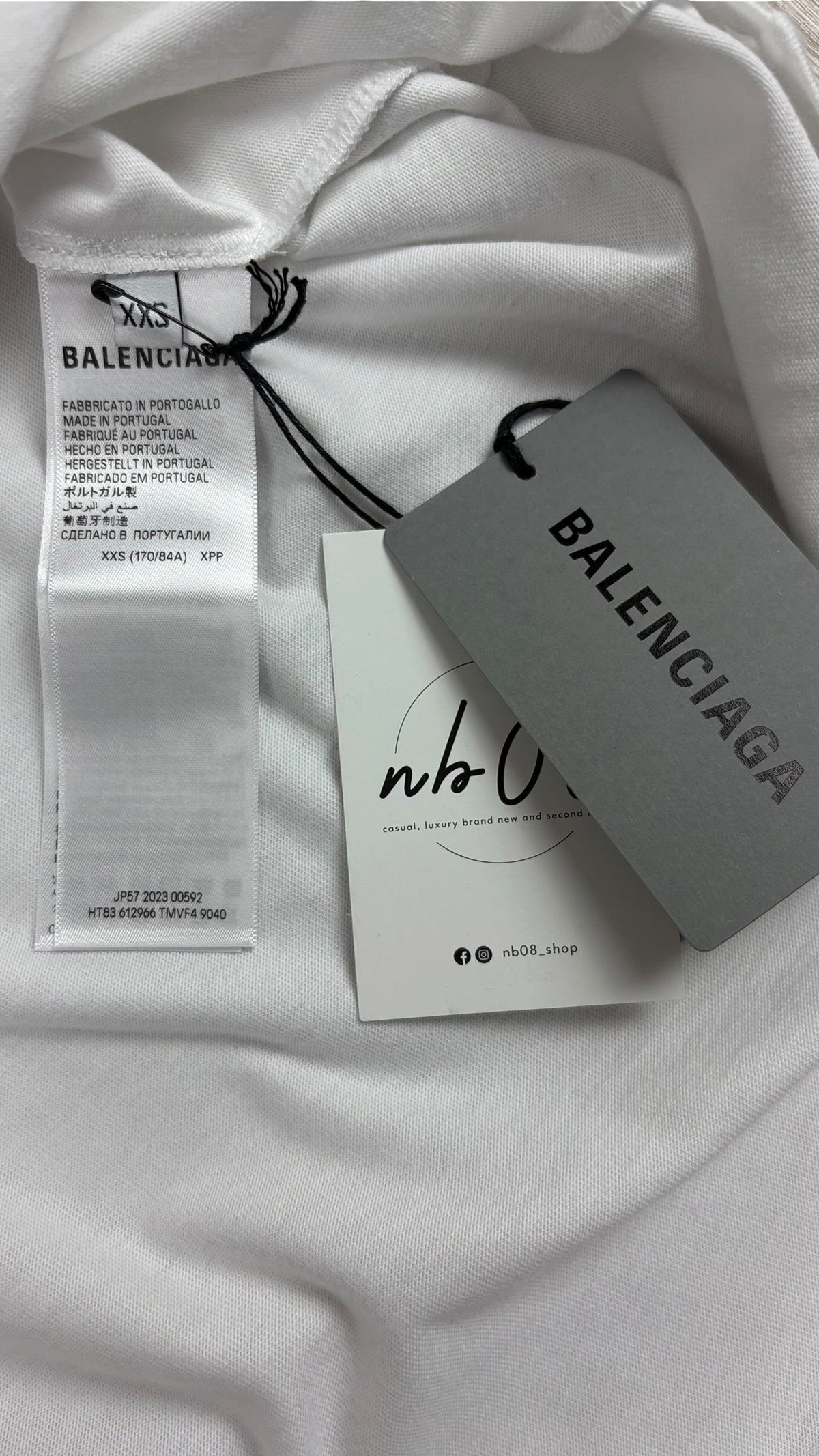 Veste Balenciaga blanc taille XXS - Logo et étiquette