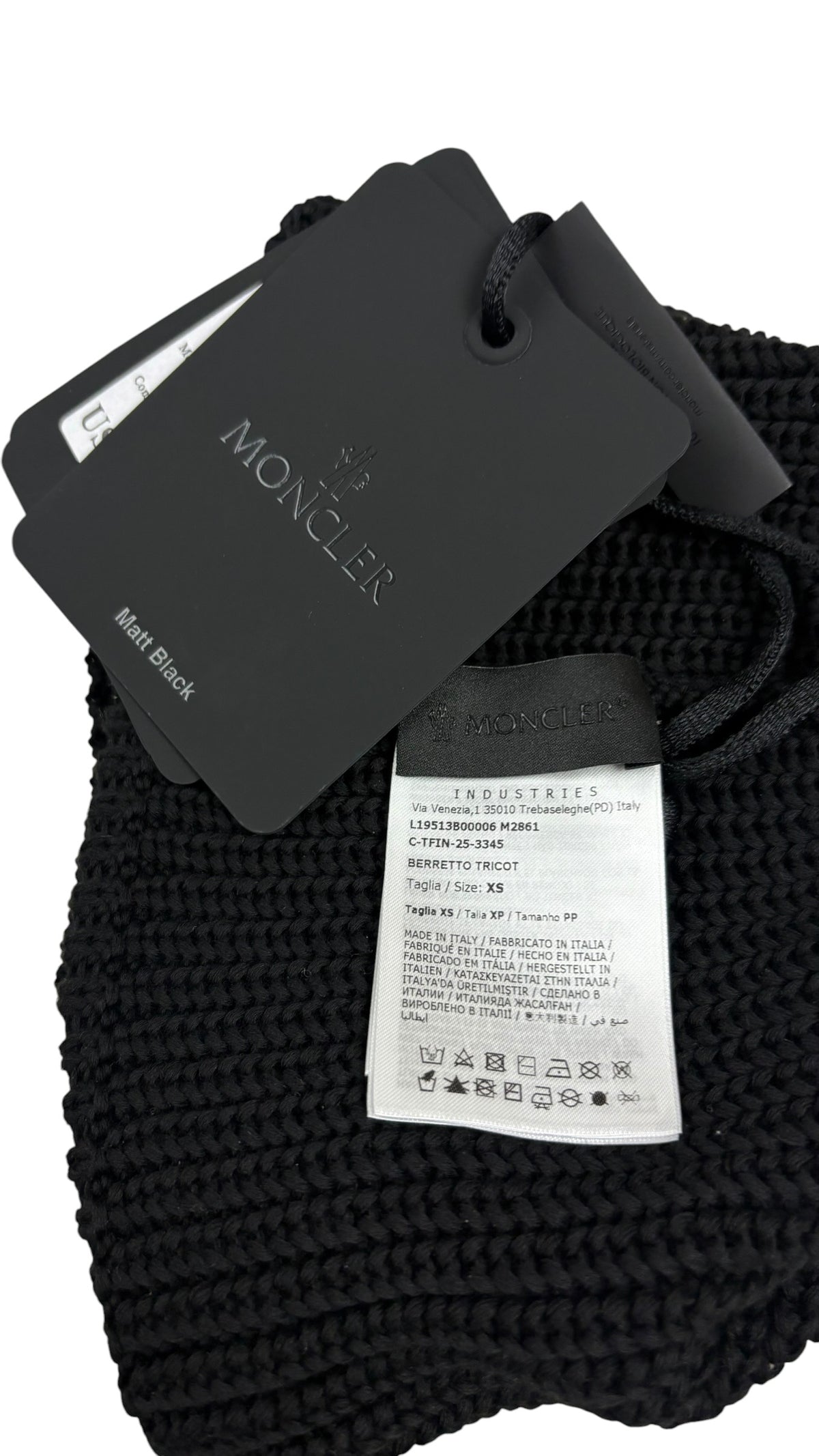 Bonnet Moncler en coton noir taille unique neuf - vue 3/3