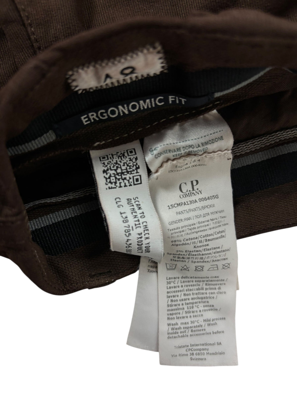 Pantalon C.P Company marron taille PANTALON 48 - Détail