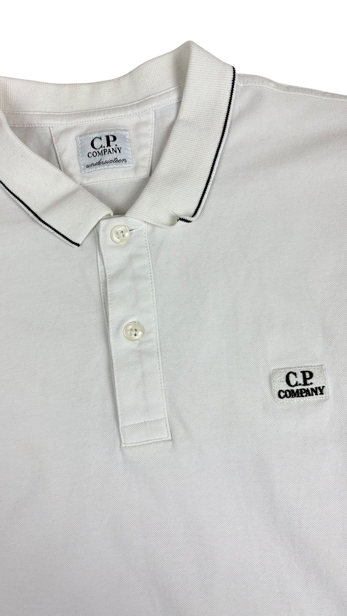 Polo C.P Company blanc taille 14 ans - Vue de dos