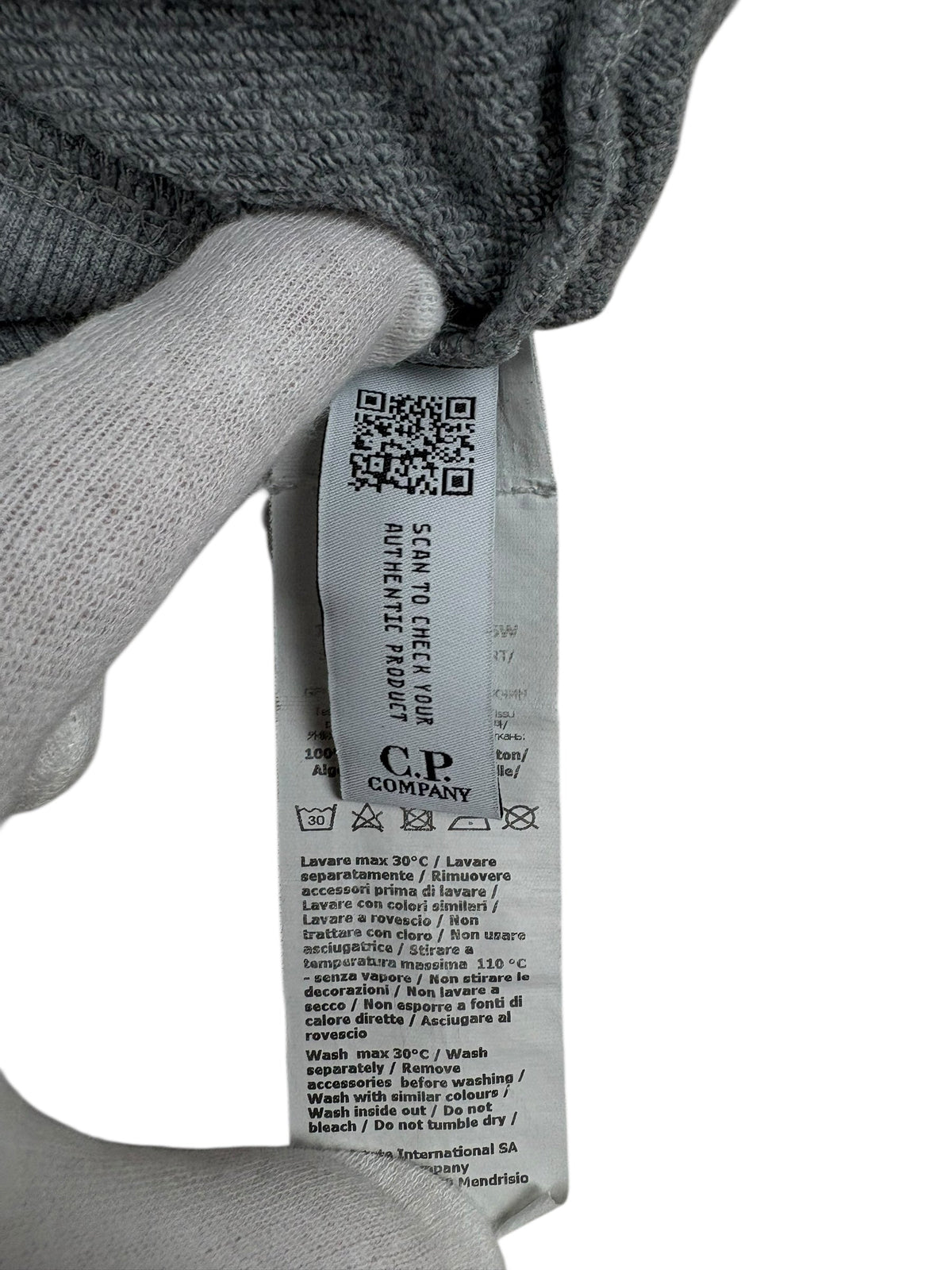 Sweat C.P Company gris taille M - Logo et étiquette