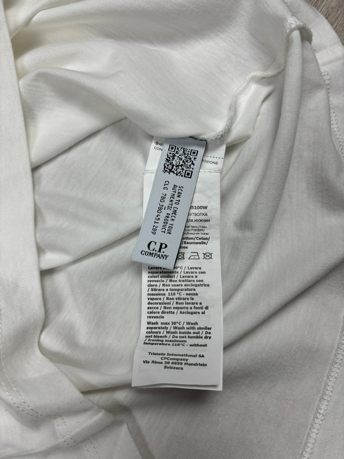 Veste C.P Company blanc taille XS - Logo et étiquette