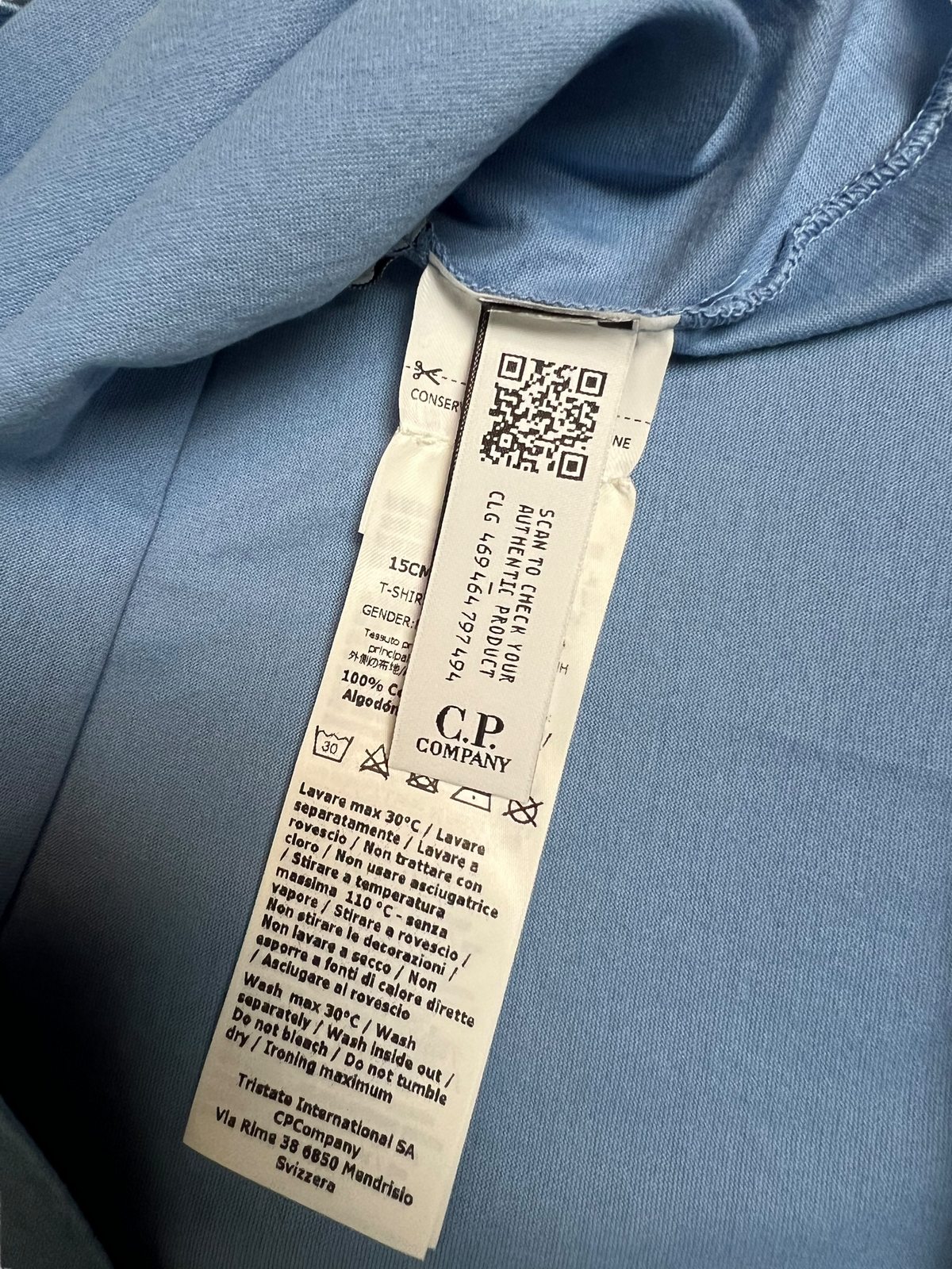 Veste C.P Company bleu taille XL - Logo et étiquette