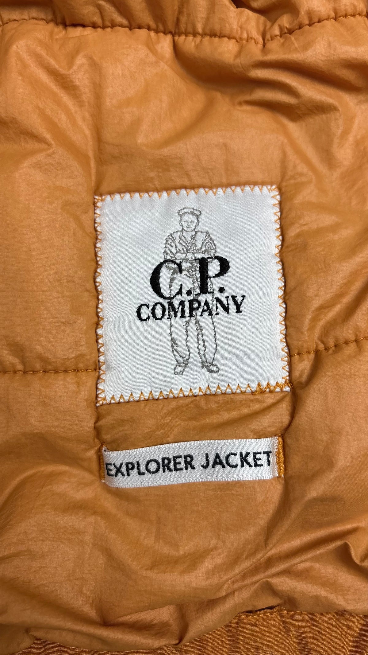 C.P Company Undersixteen Explorer Goggle jacket, camel and black, labels and finishing detail — view 5