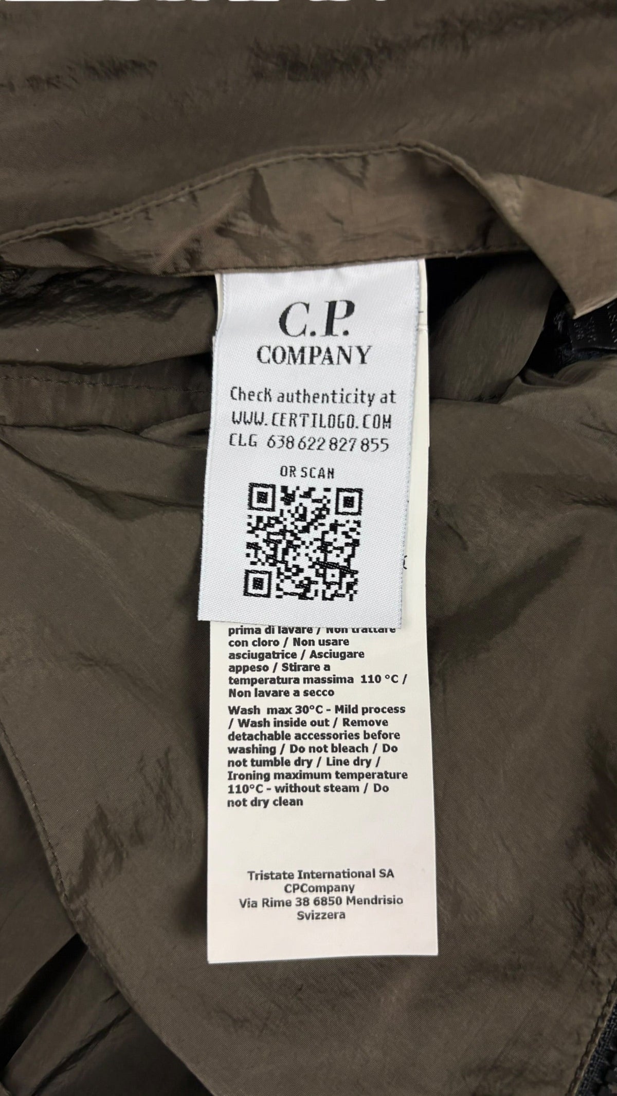 Veste C.P Company kaki taille S - Vue côté