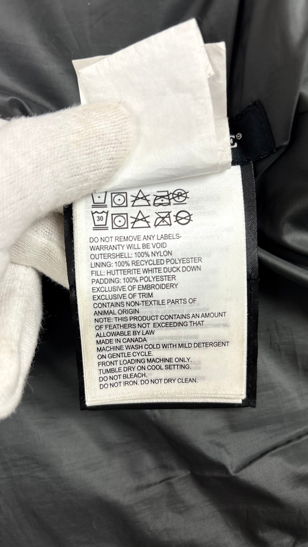 Canada Goose Brookvale down jacket, black, labels and finishing detail — view 6