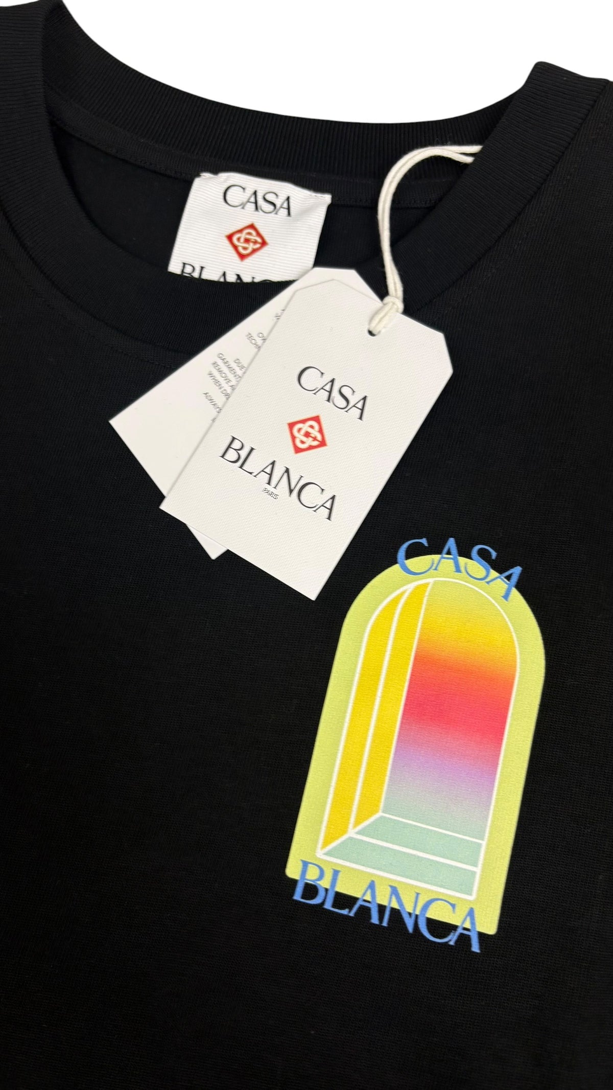 T-shirt Casablanca L'Arche Print coton bio noir neuf - vue 3/4
