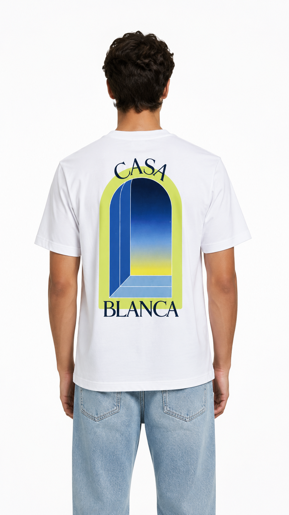 T-shirt Limearches Casablanca blanc neuf, coupe décontractée en coton — vue 3