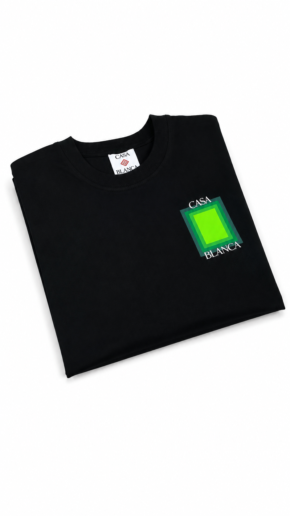 T-shirt Square Logo Casablanca noir neuf, étiquette Casablanca Paris — vue 4