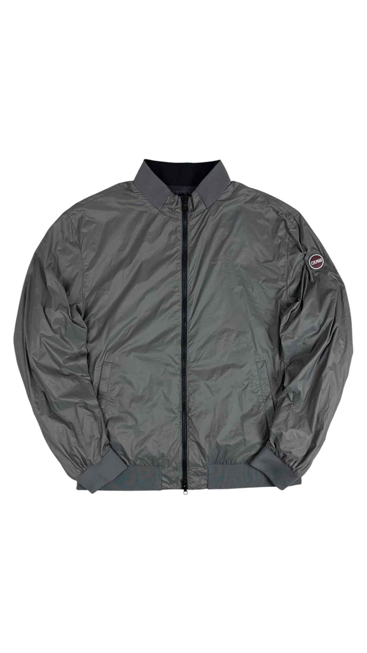 Jacke Colmar in Schwarz / Grau, Größe 56 - Logo und Etikett
