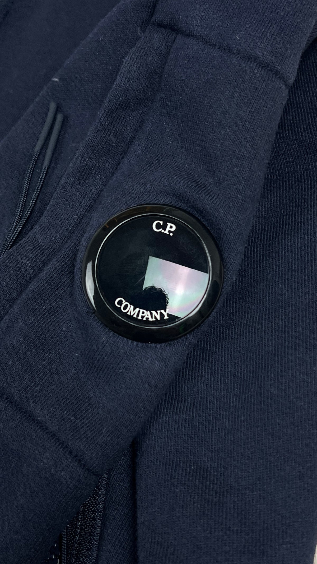 Sweat demi-zip C.P Company marine taille L, détail lentille Goggle — vue 3