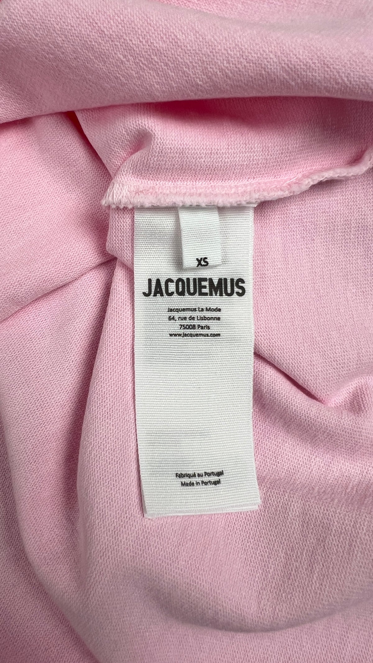 T-shirt Gros Grain Jacquemus rose bonbon neuf, étiquette de composition — vue 4