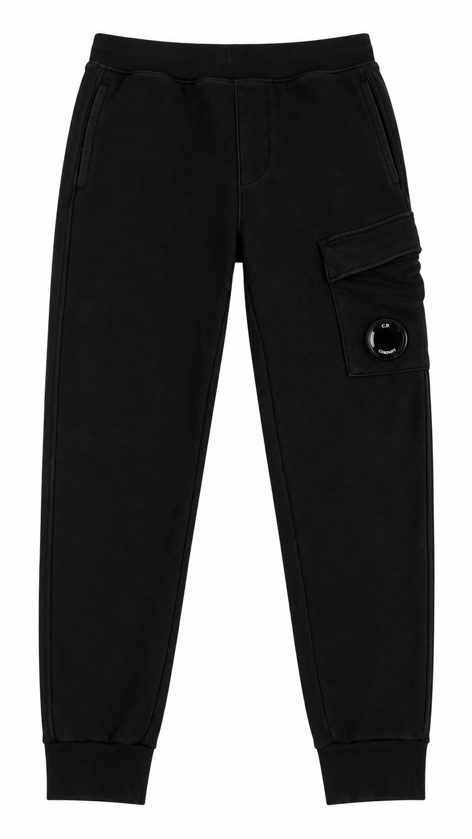 Jogging C.P Company Diagonal Raised Fleece Lens noir, taille S – vue de face – NB08 Shop