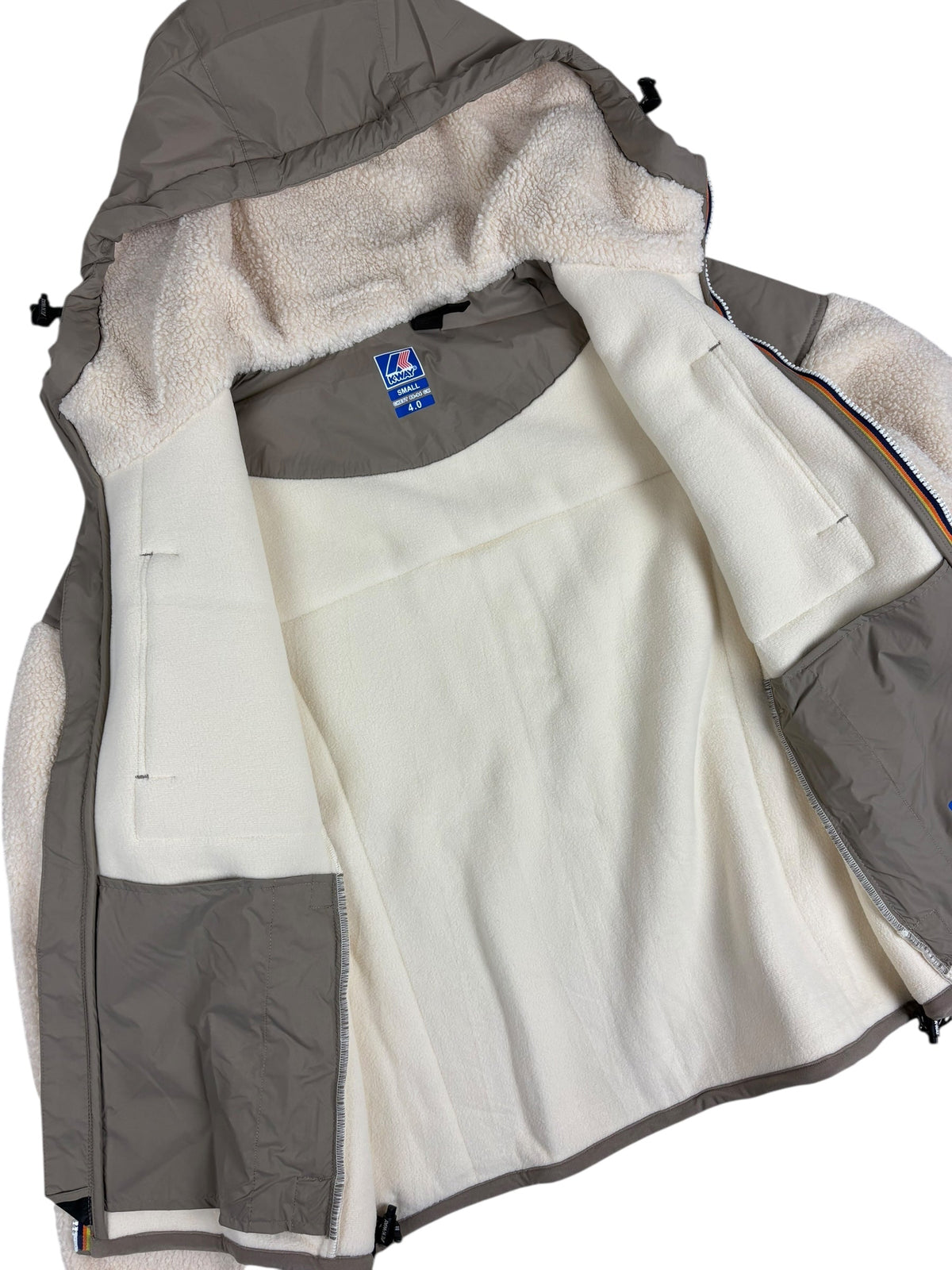 Jacke K-Way in Beige / Taupe, Größe S - Detail