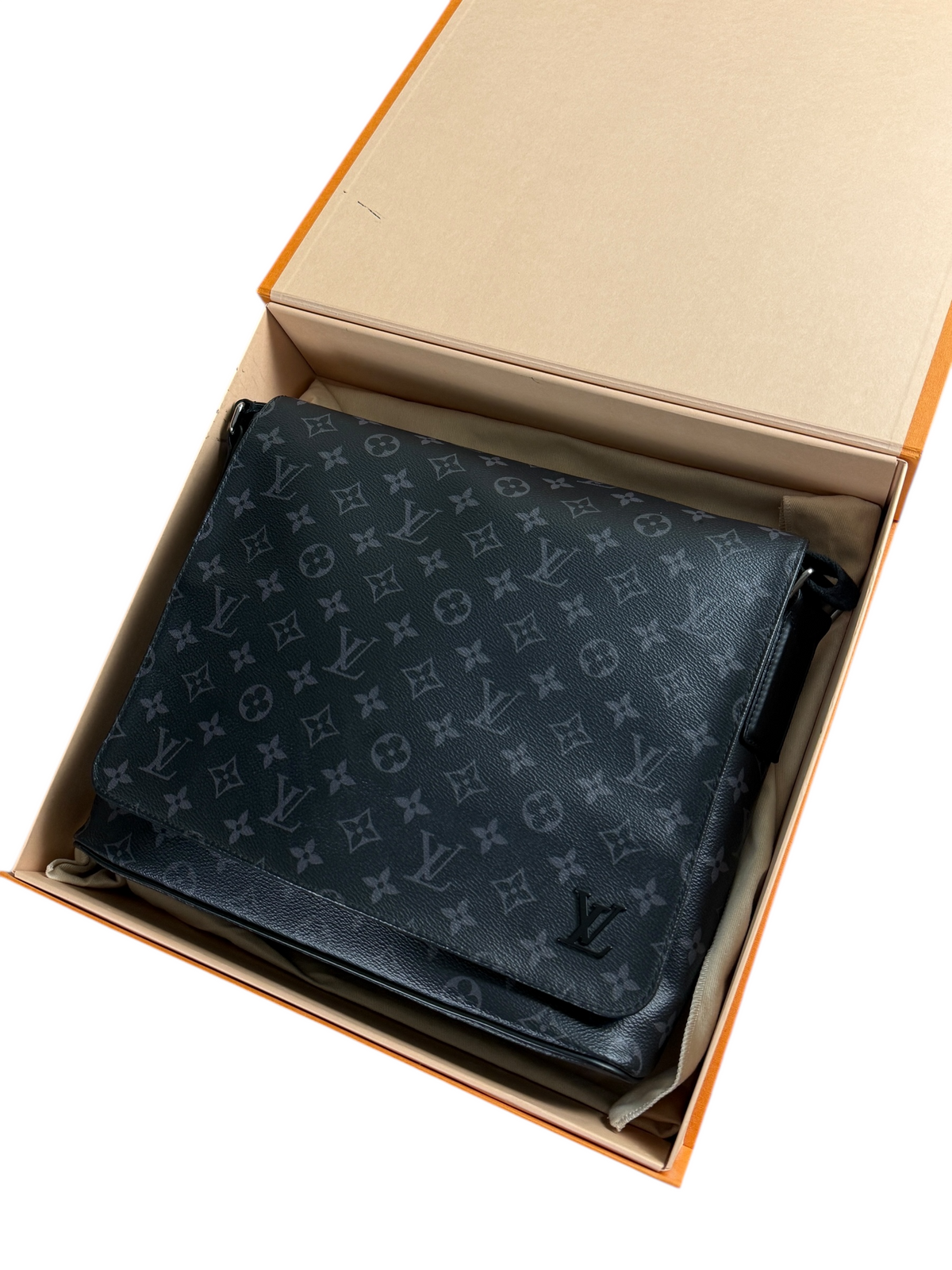 Sacoche Louis Vuitton noir taille Grand Modèle - Logo et étiquette