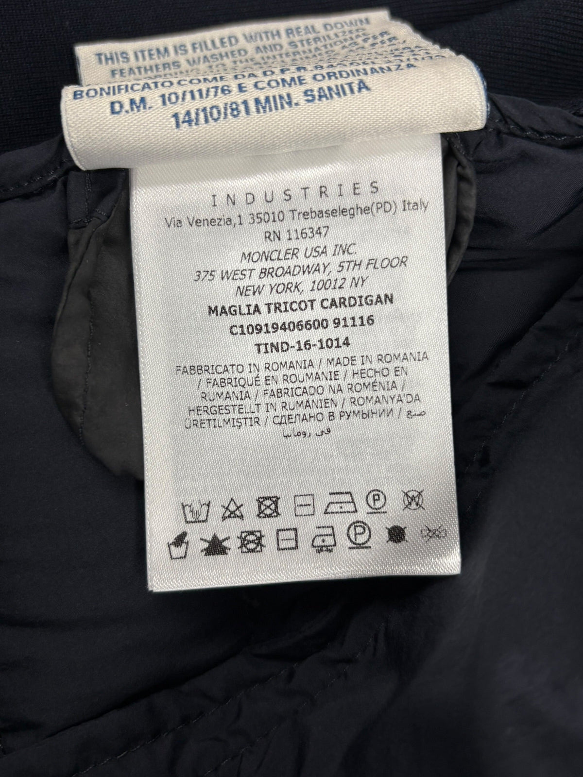 Cardigan Moncler marine taille XL - Vue côté