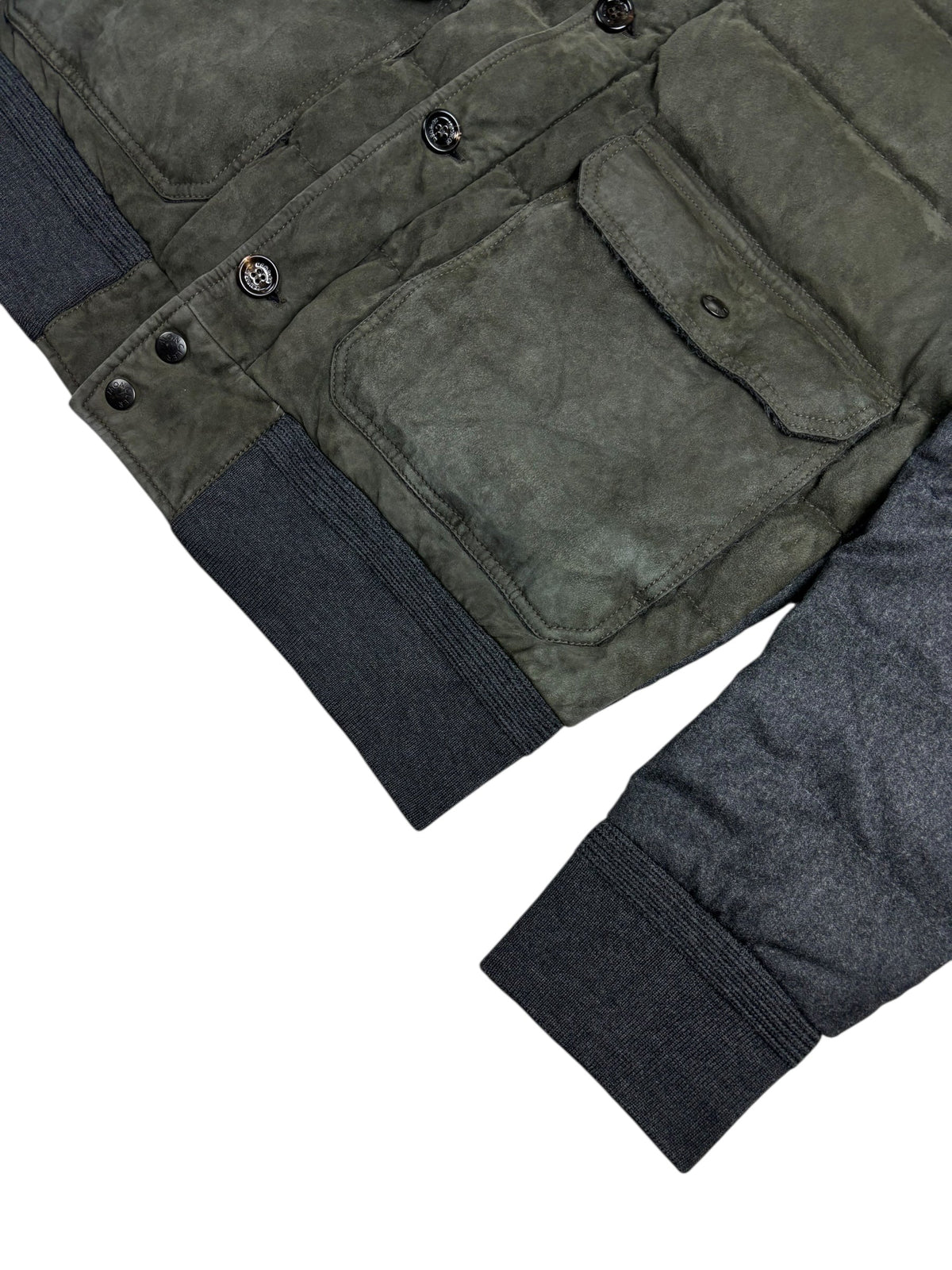 Doudoune Moncler gris taille 5 - Détail