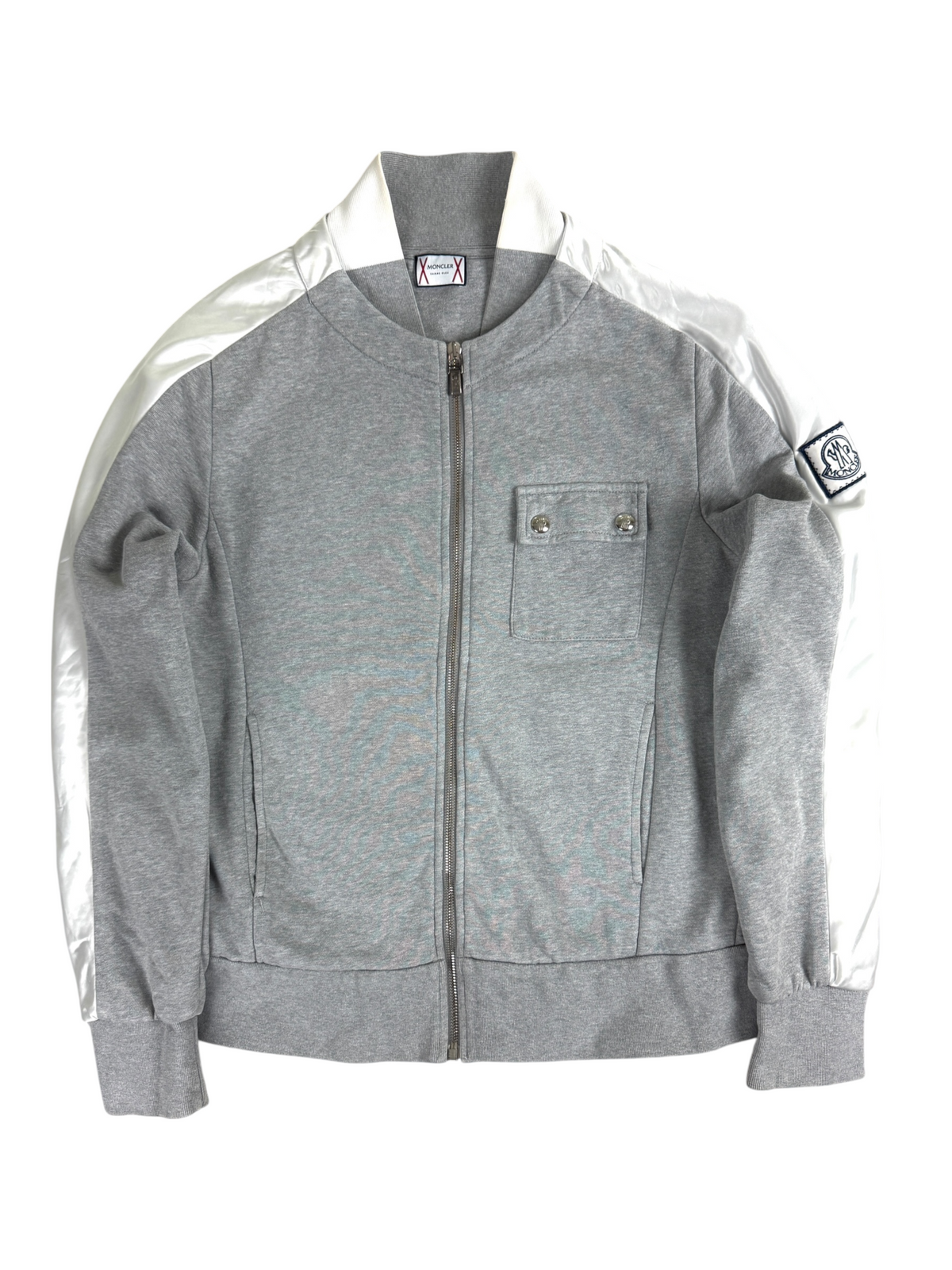 Gilet Moncler gris / blanc taille M - Vue de face