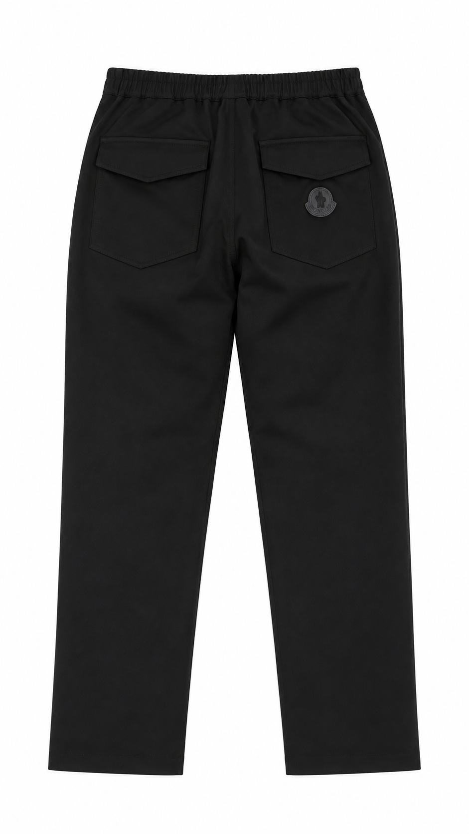 Pantalon Moncler à Taille Élastiquée en Laine Vierge noir taille 46, vue de dos — vue 2