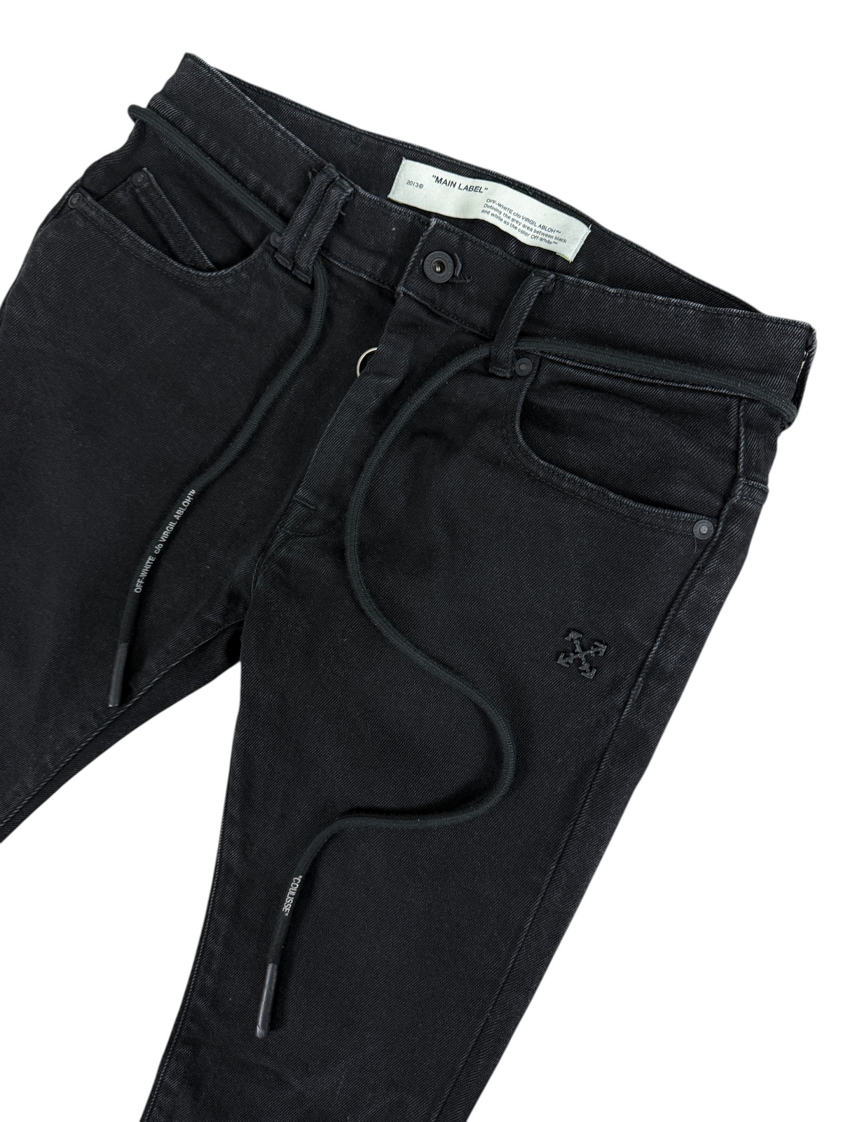 Jean Off White noir taille PANTALON 29 - Logo et étiquette