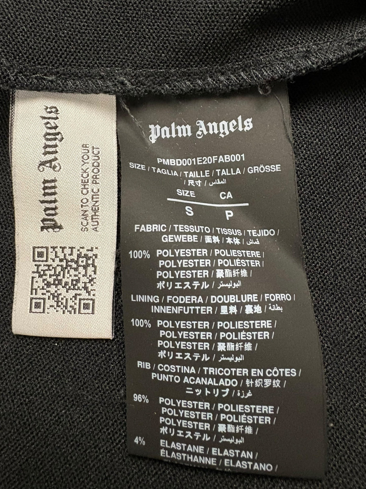 Gilet Palm Angels noir taille S - Logo et étiquette