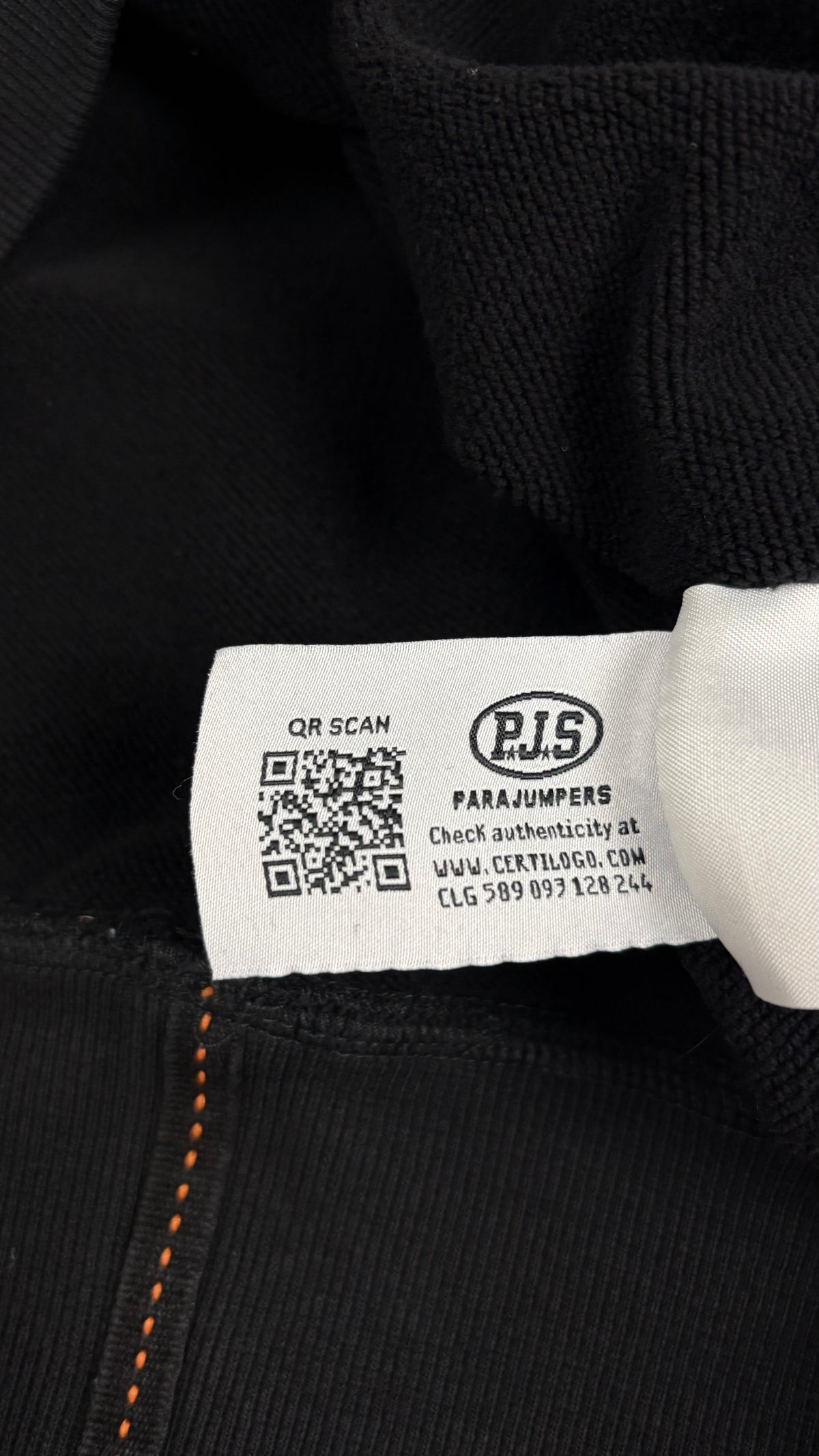 Sweat-shirt Parajumpers Fleece à Bandes noir, détail étiquettes et finitions — vue 5