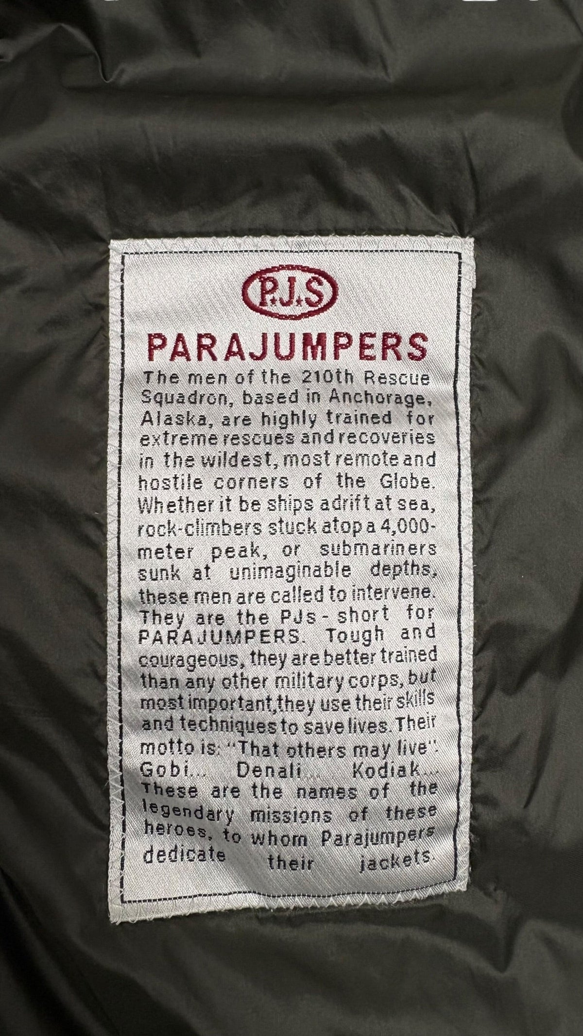 Veste Parajumpers kaki taille L - Vue côté
