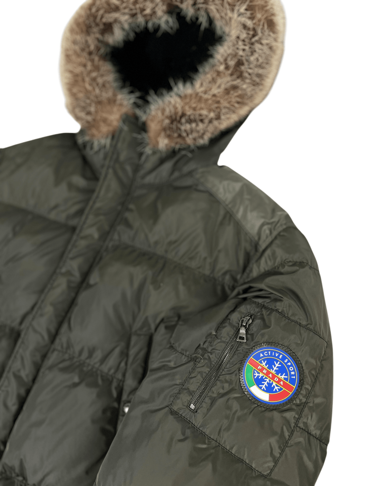 Parka Prada Active Sport kaki taille 52, vue de dos — vue 2