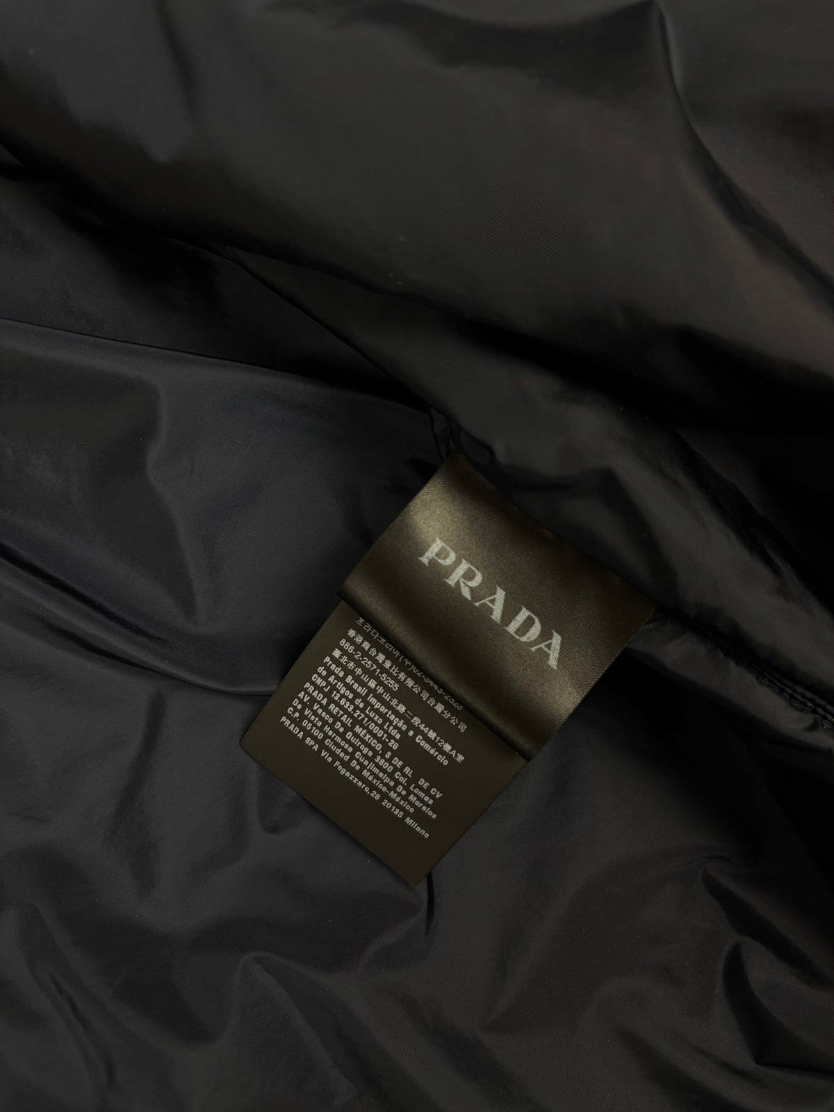Parka PRADA marine taille 50 - Logo et étiquette