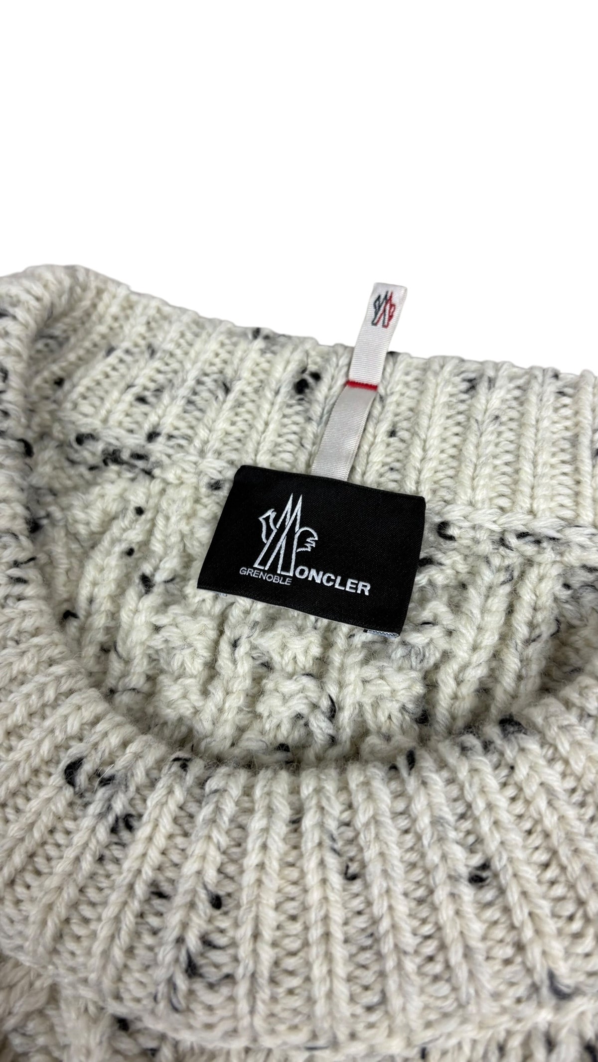 Moncler Grenoble wool jumper, cream and black, size L, new - view 3/4
