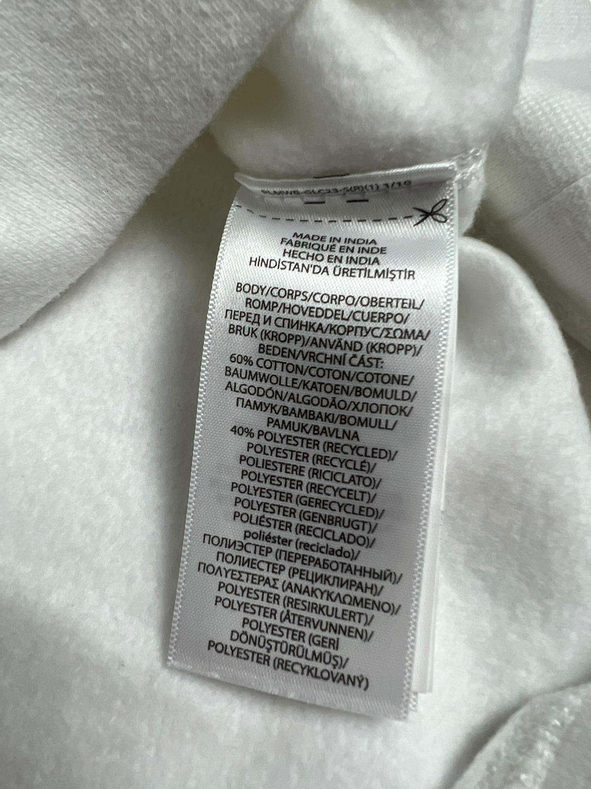 Pull Crewneck Ralph Lauren blanc taille XXL, détail logo et étiquette — vue 4