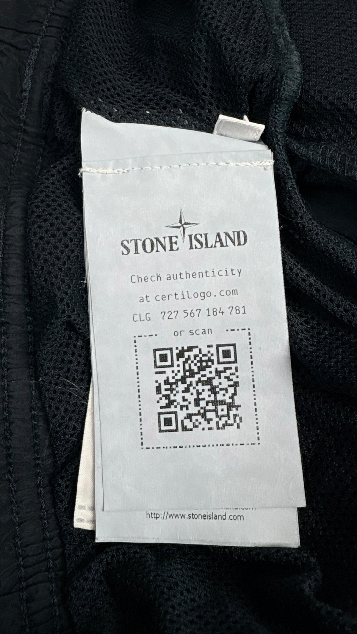Short de bain Stone Island marine — logo brodé sur l'avant