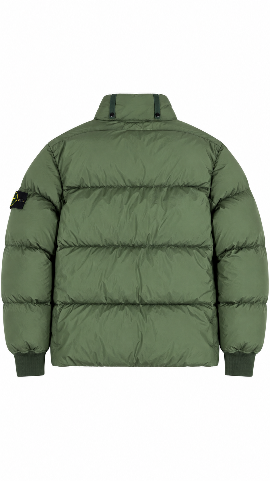 Stone Island Garment Dyed Crinkle Reps NY Down jacket, green, size S, back view — view 2