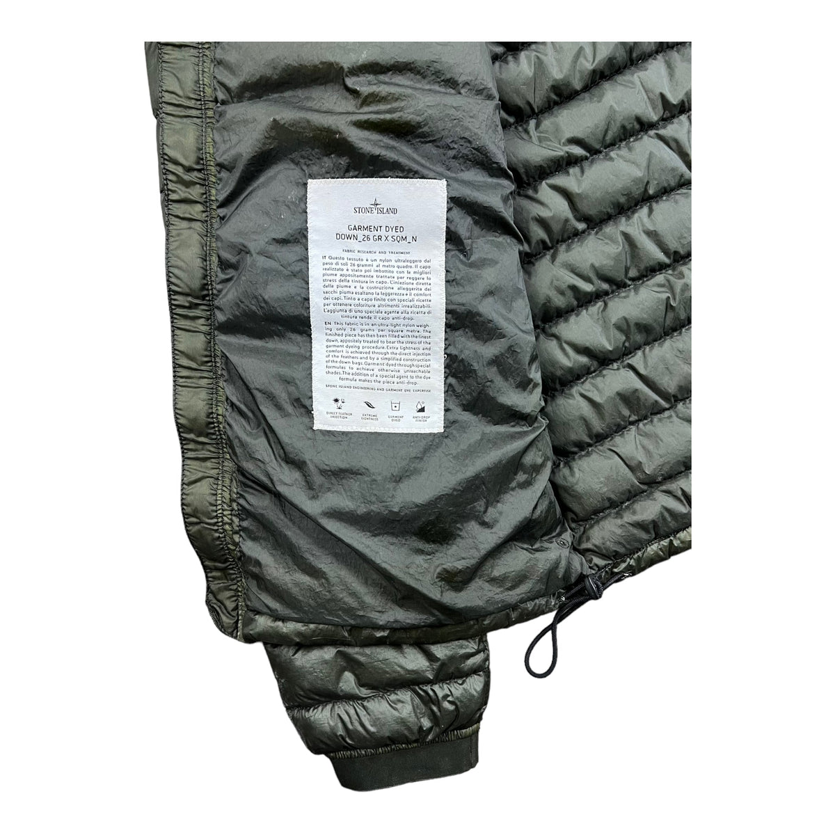DOUDOUNE STONE ISLAND GARMENT DYED DOWN_26 GR X SQM_N - NB08