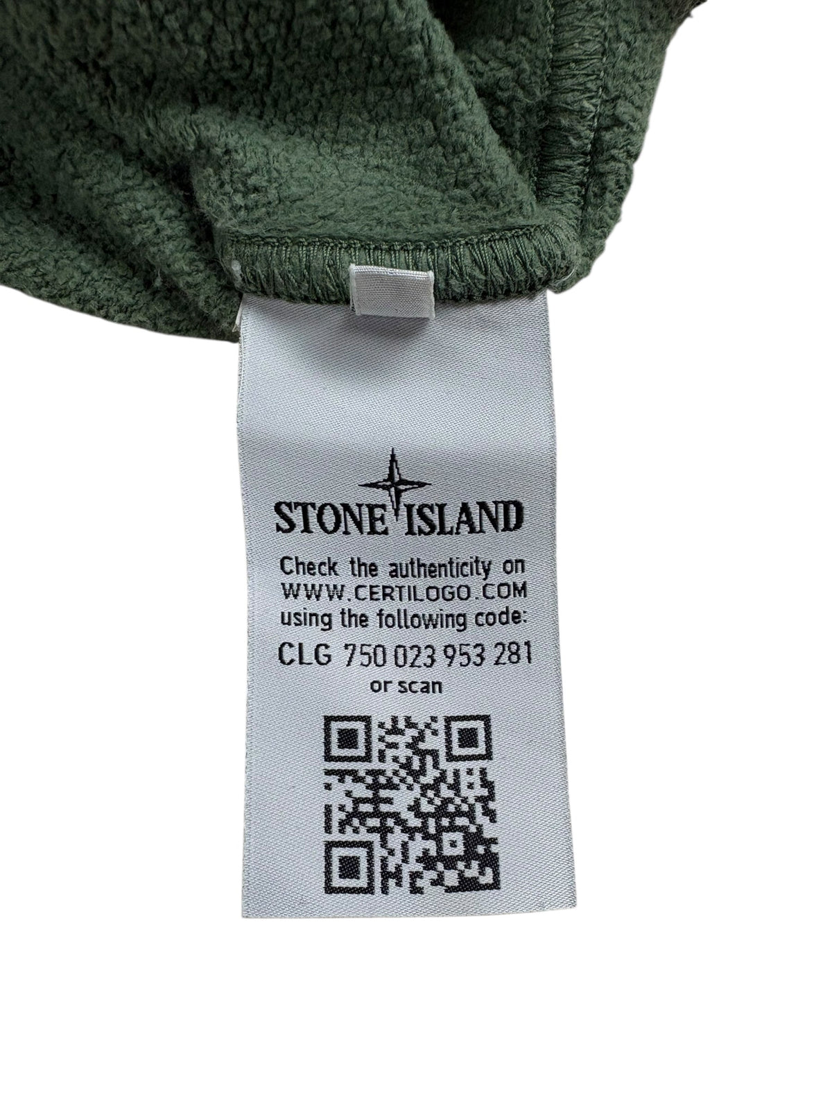 Hoodie Stone Island kaki taille S - Détail
