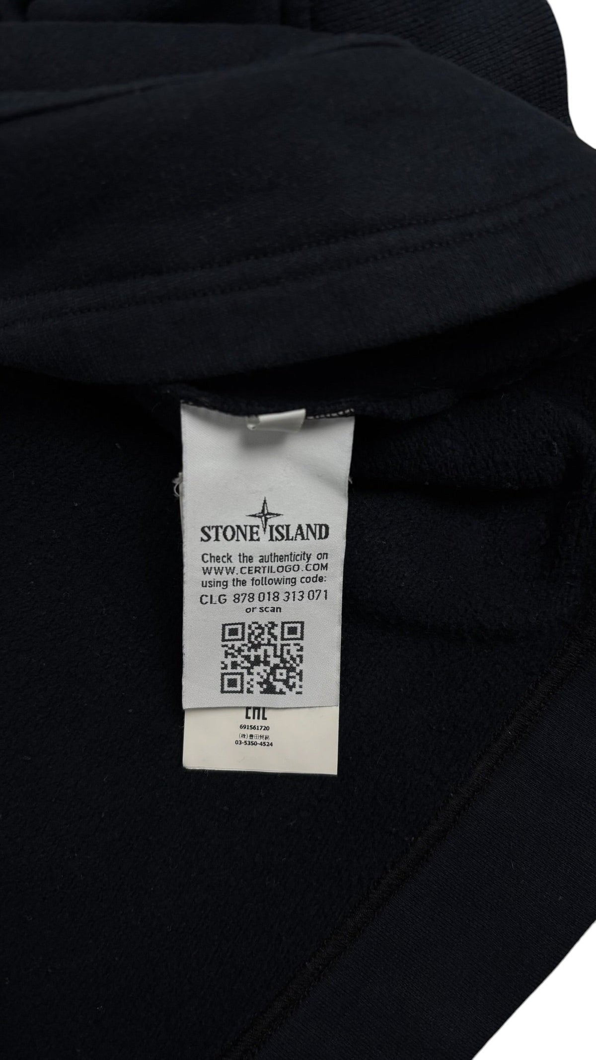 Hoodie Stone Island marine taille S - Détail
