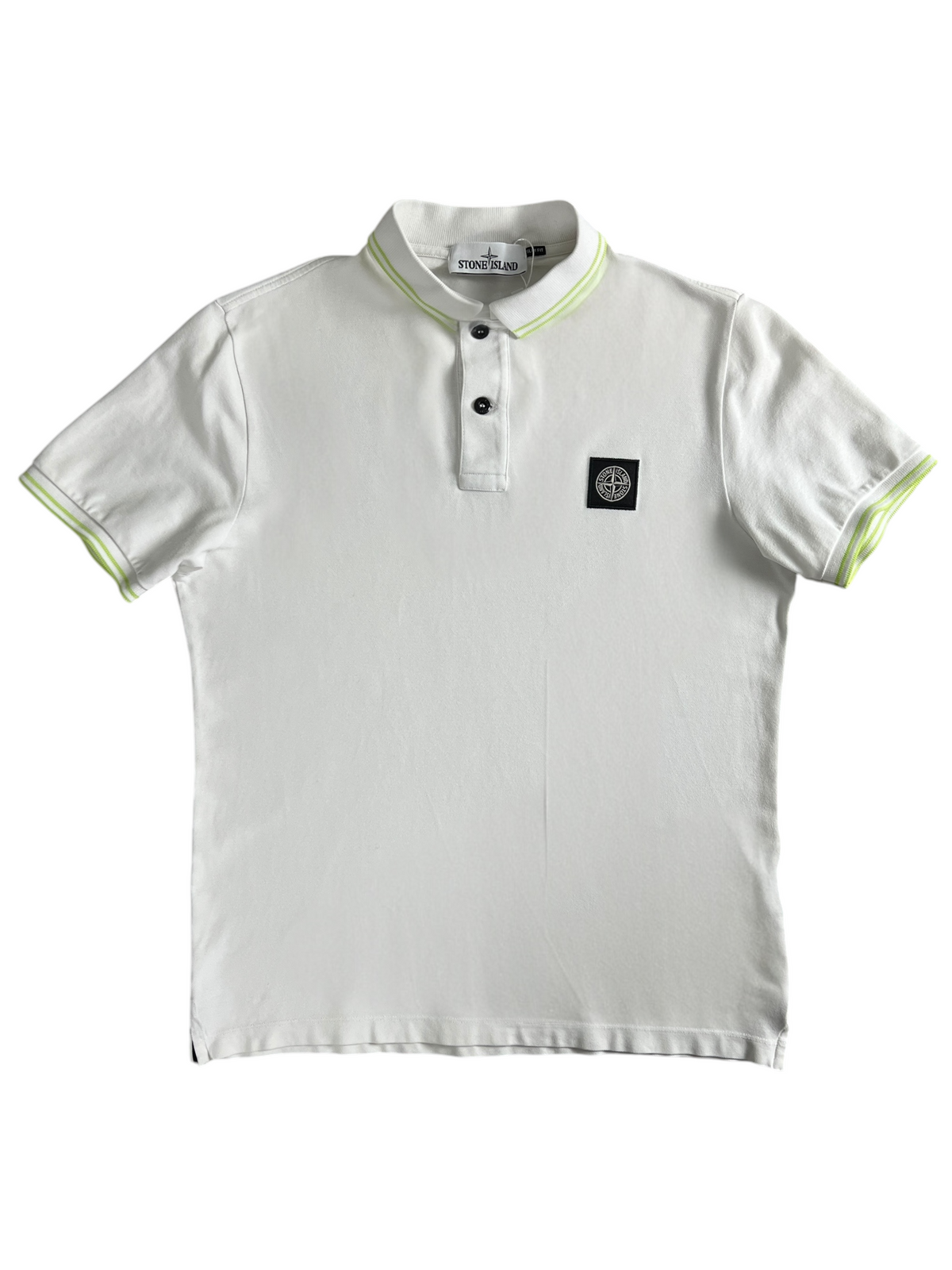 Polo Stone Island blanc taille M - Vue de face