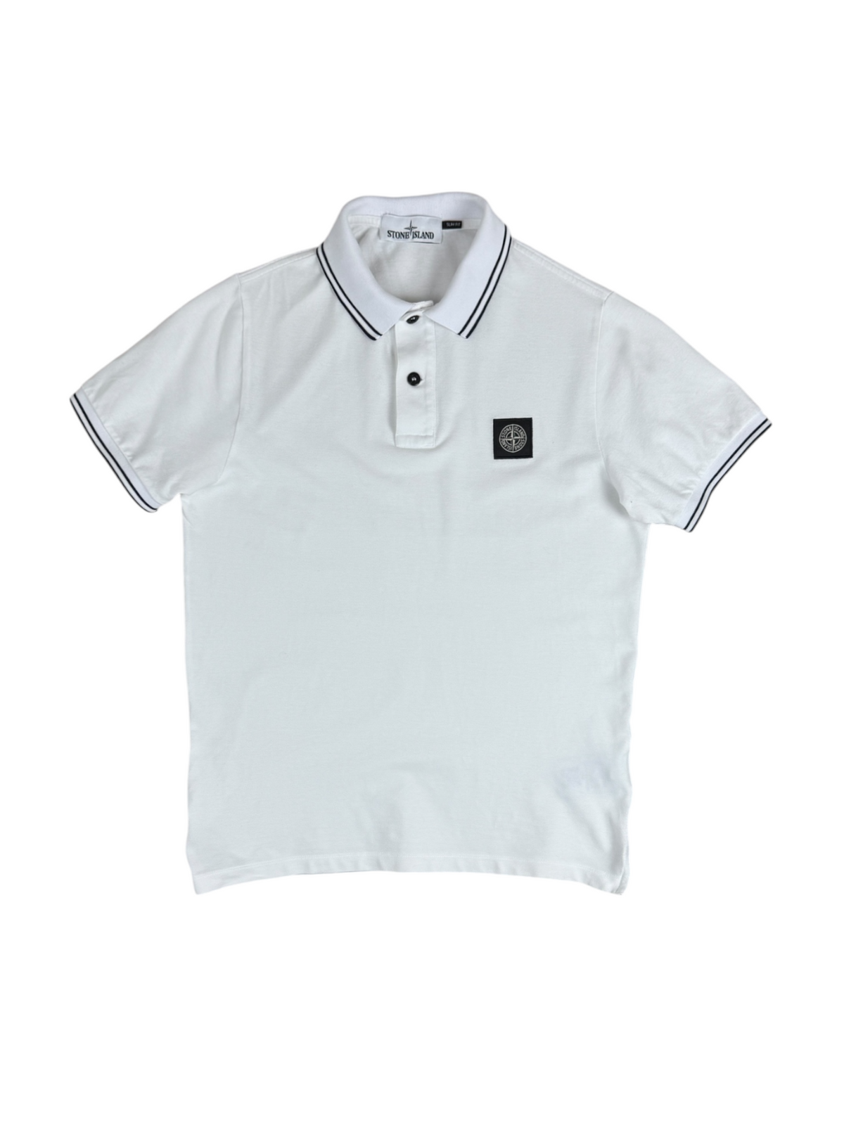 Polo Stone Island blanc taille S - Vue de face